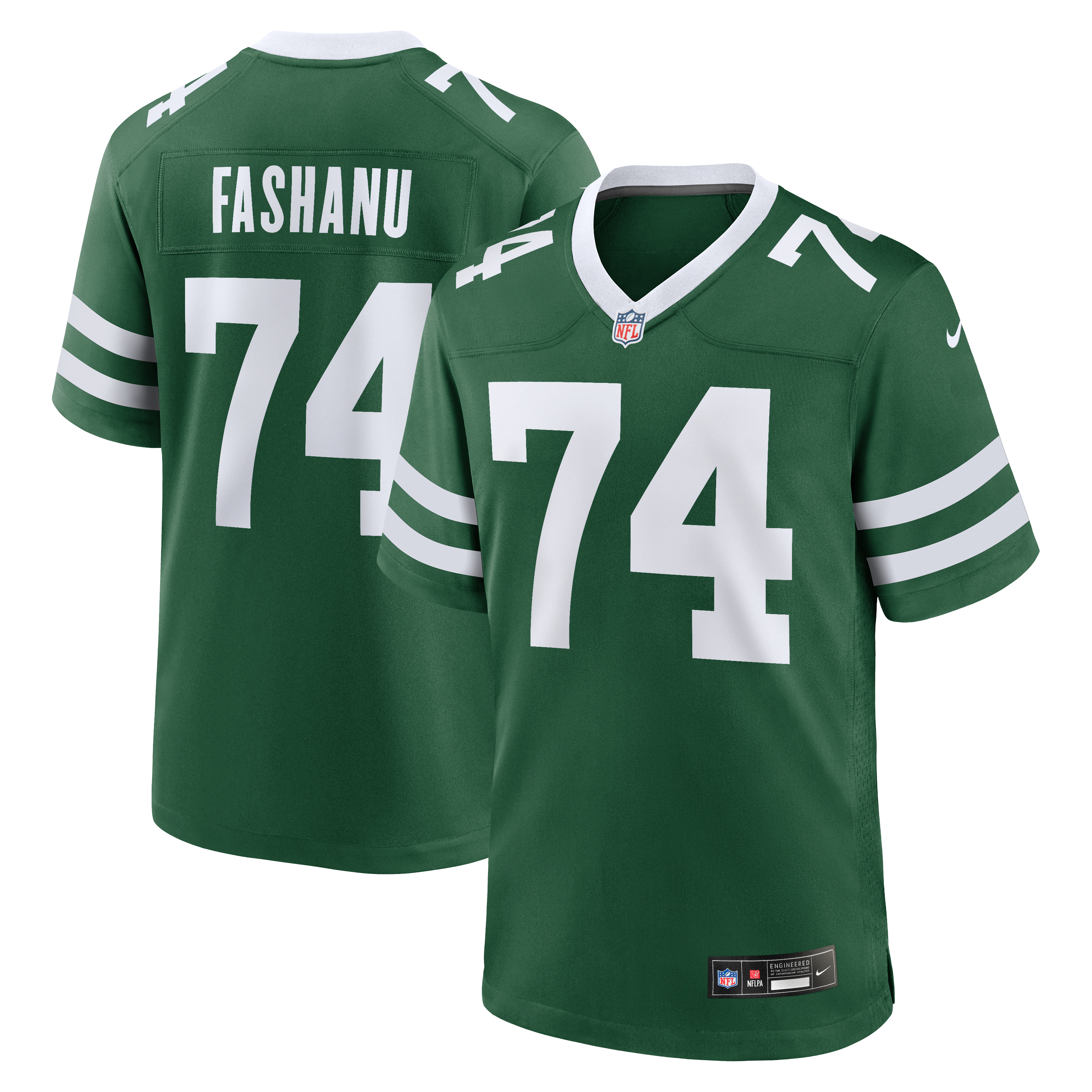 Olu Fashanu New York Jets Game Jersey Green NFL Football Fan Wear Olu Fashanu
