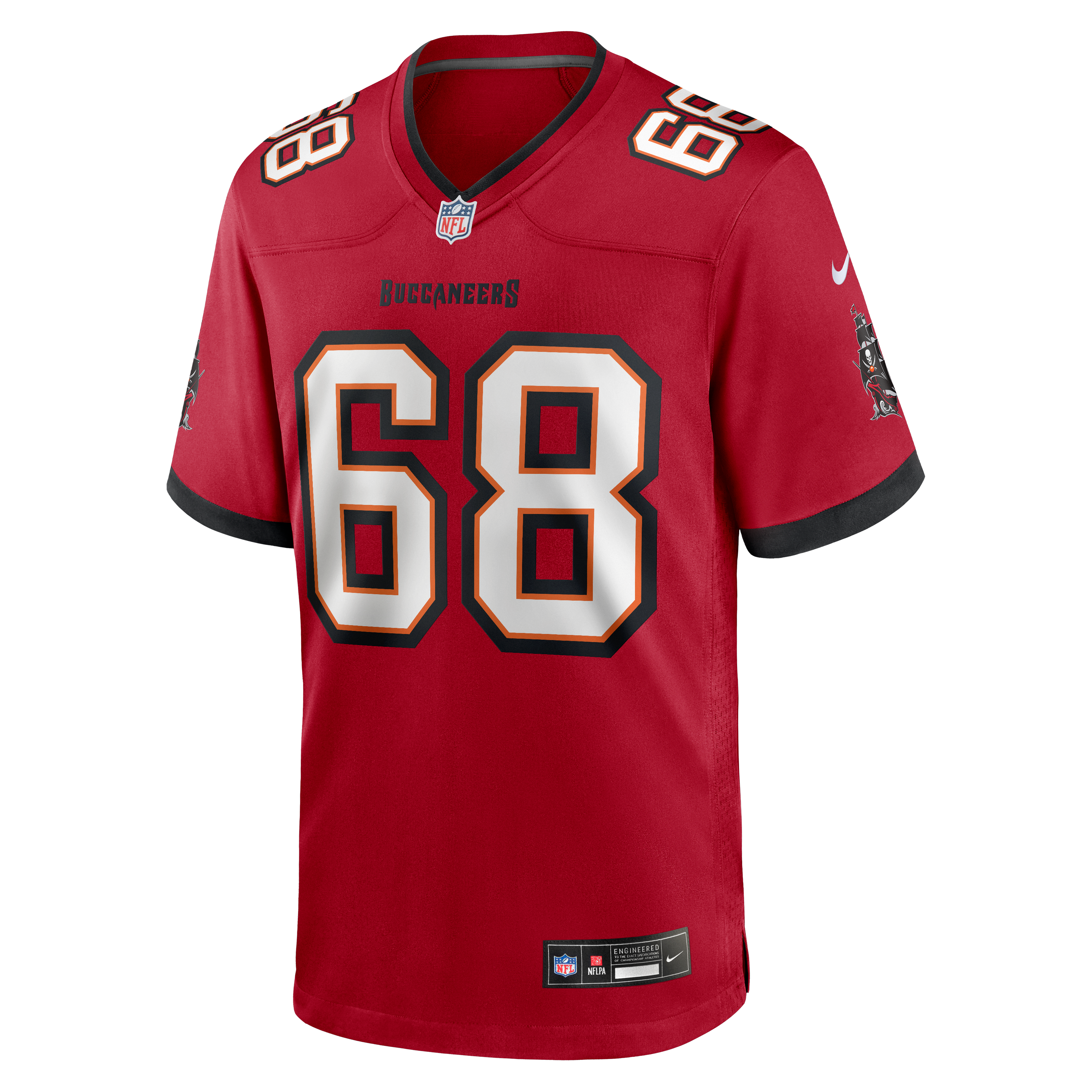 Ben Bredeson Tampa Bay Buccaneers Game Jersey Red NFL Football Fan Wear Ben Bredeson