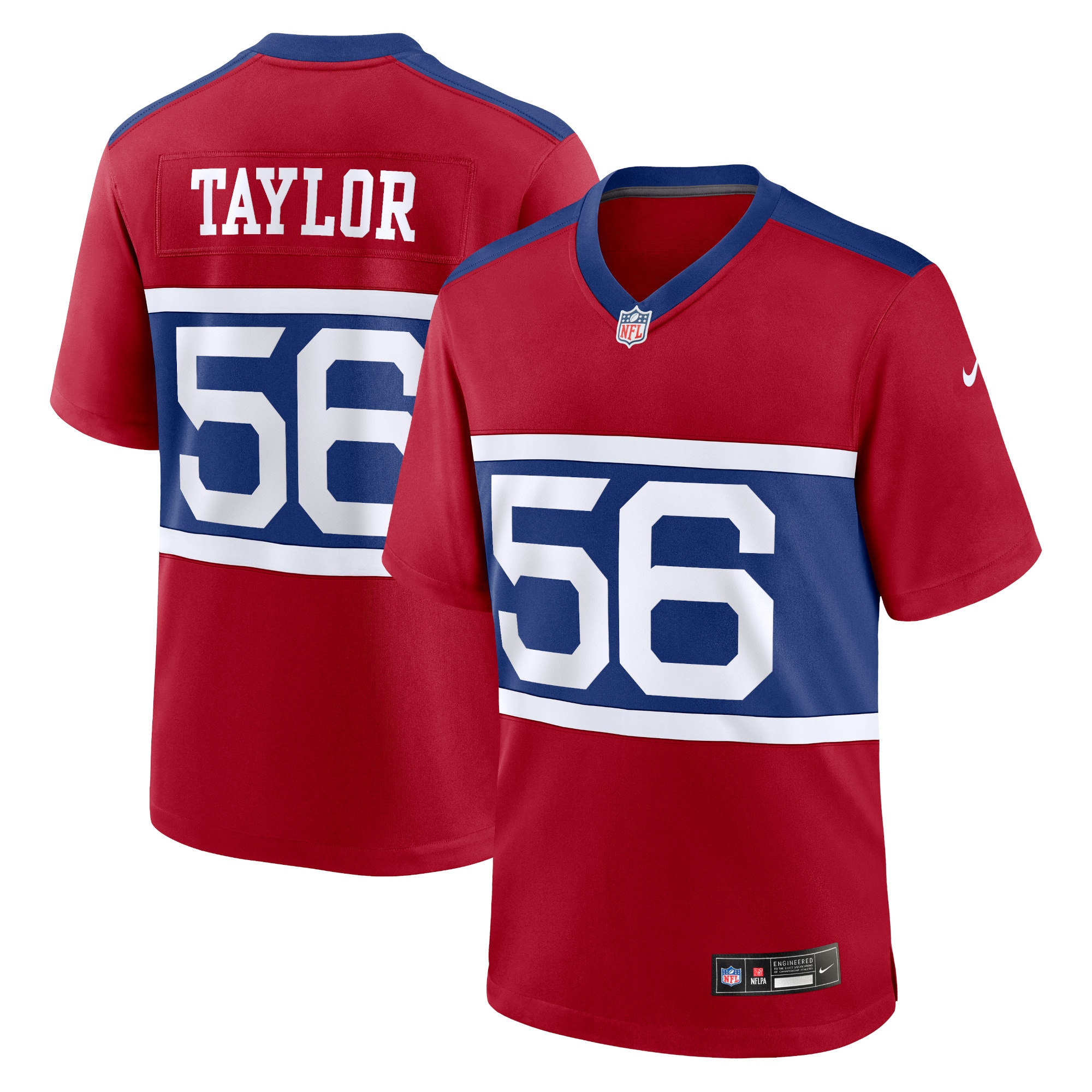 Lawrence Taylor Retired New York Giants Game Jersey Red NFL Football Fan Wear