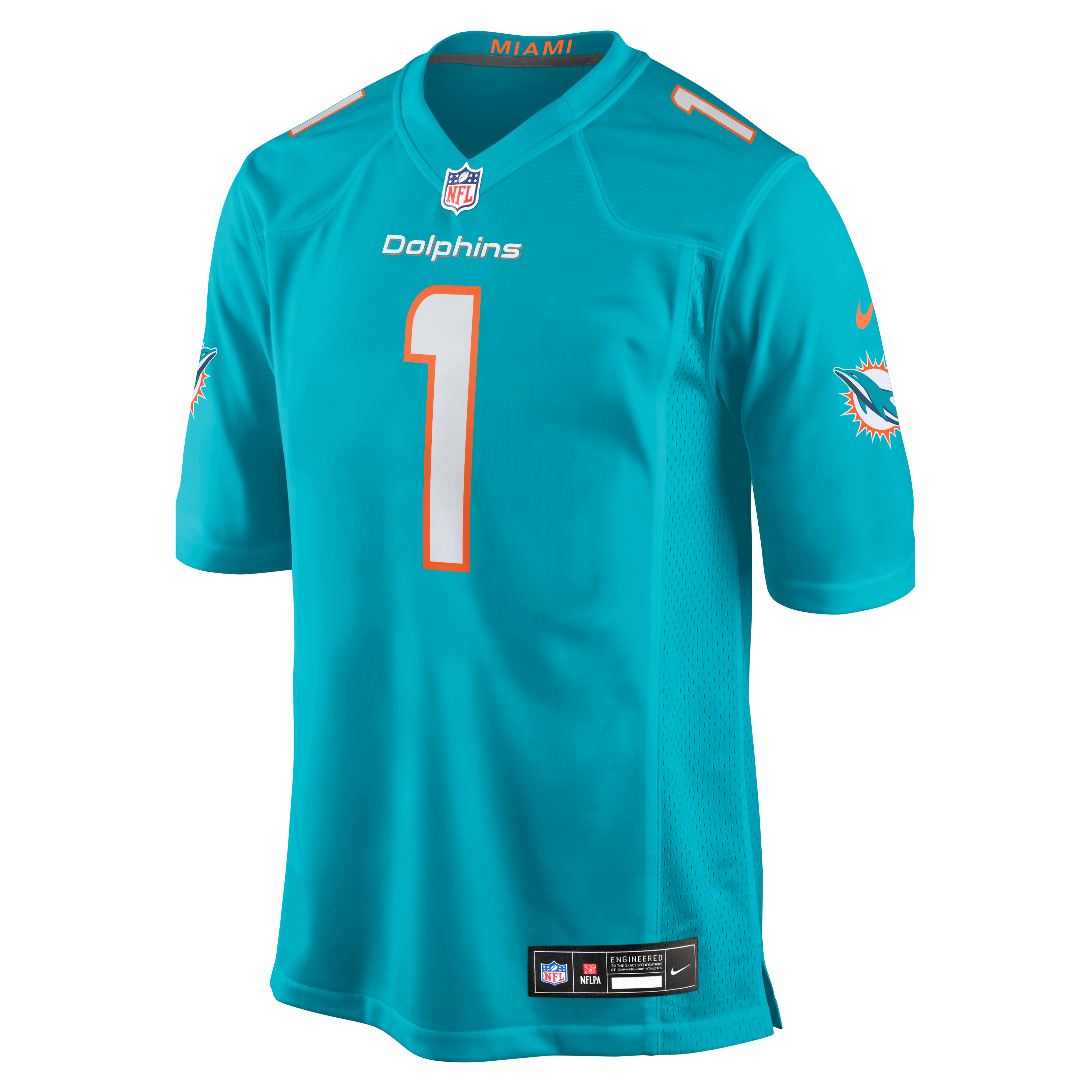 Chris Johnson Miami Dolphins Game Jersey Aqua NFL Football Fan Wear
