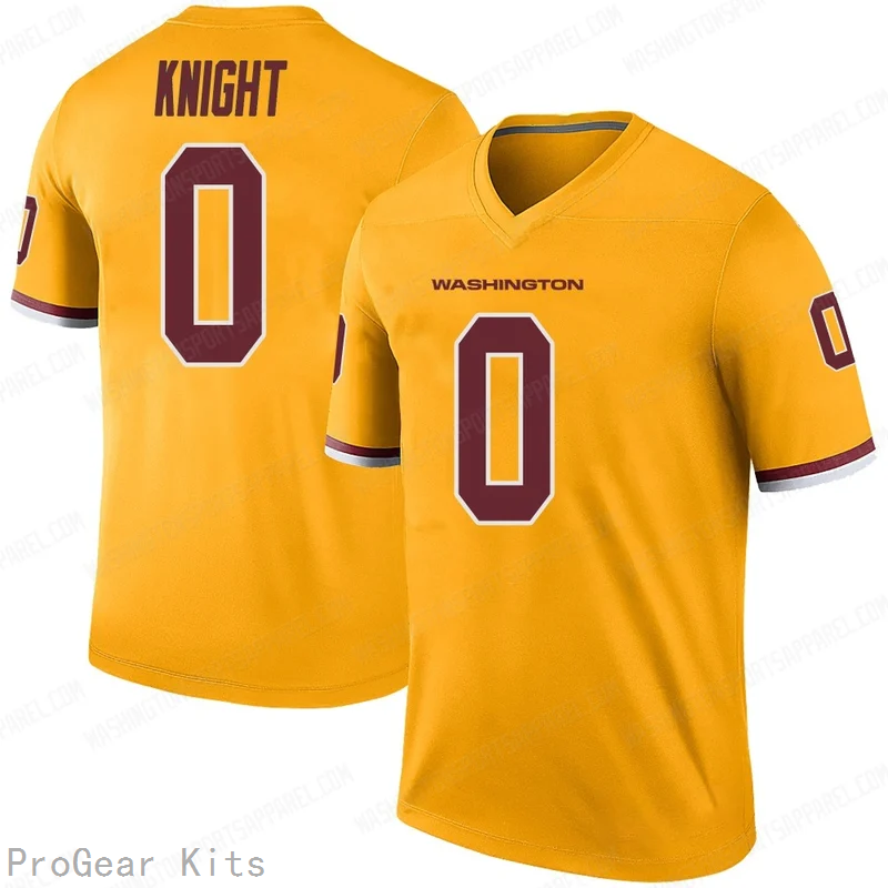 Qwuantrezz Knight Rush Washington Commanders Jersey Gold NFL Football Fan Wear Qwuantrezz Knight Rush