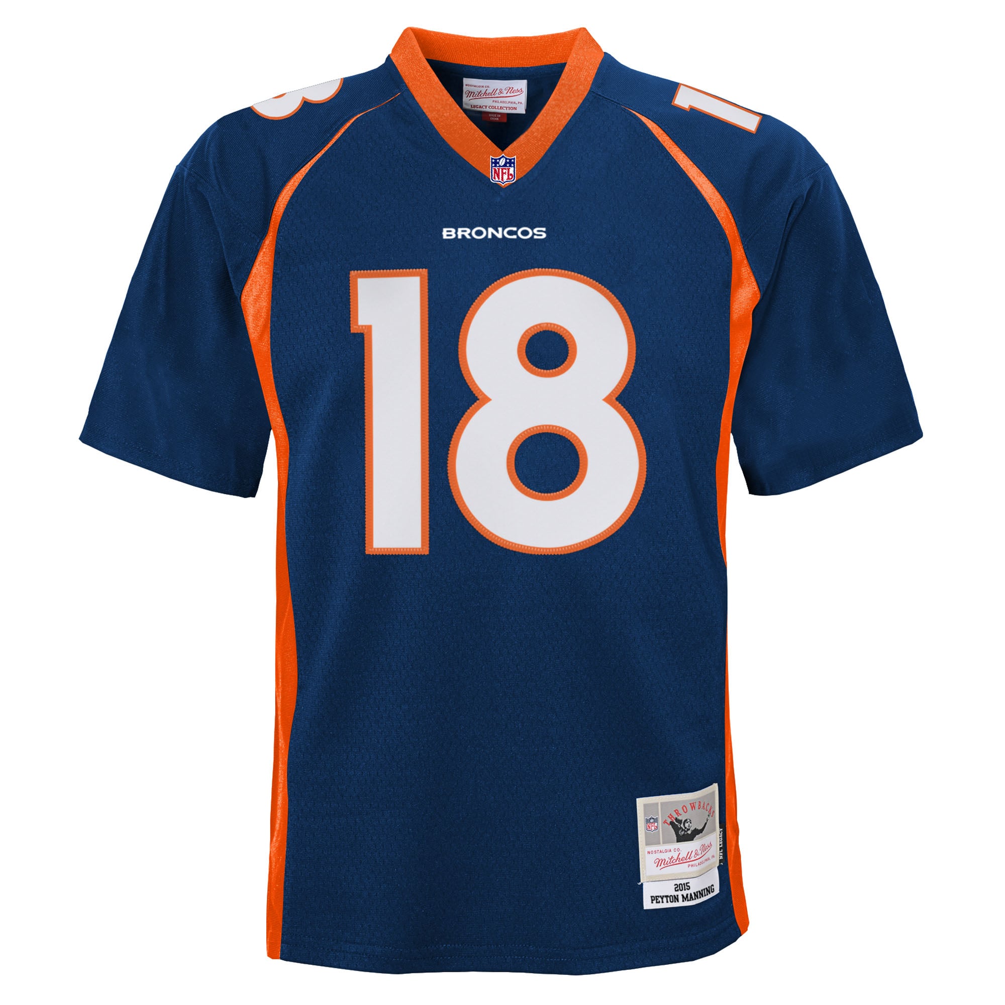 Split Peyton Manning Denver Broncos Replica Jersey Navy NFL Football Fan Wear Split Peyton Manning