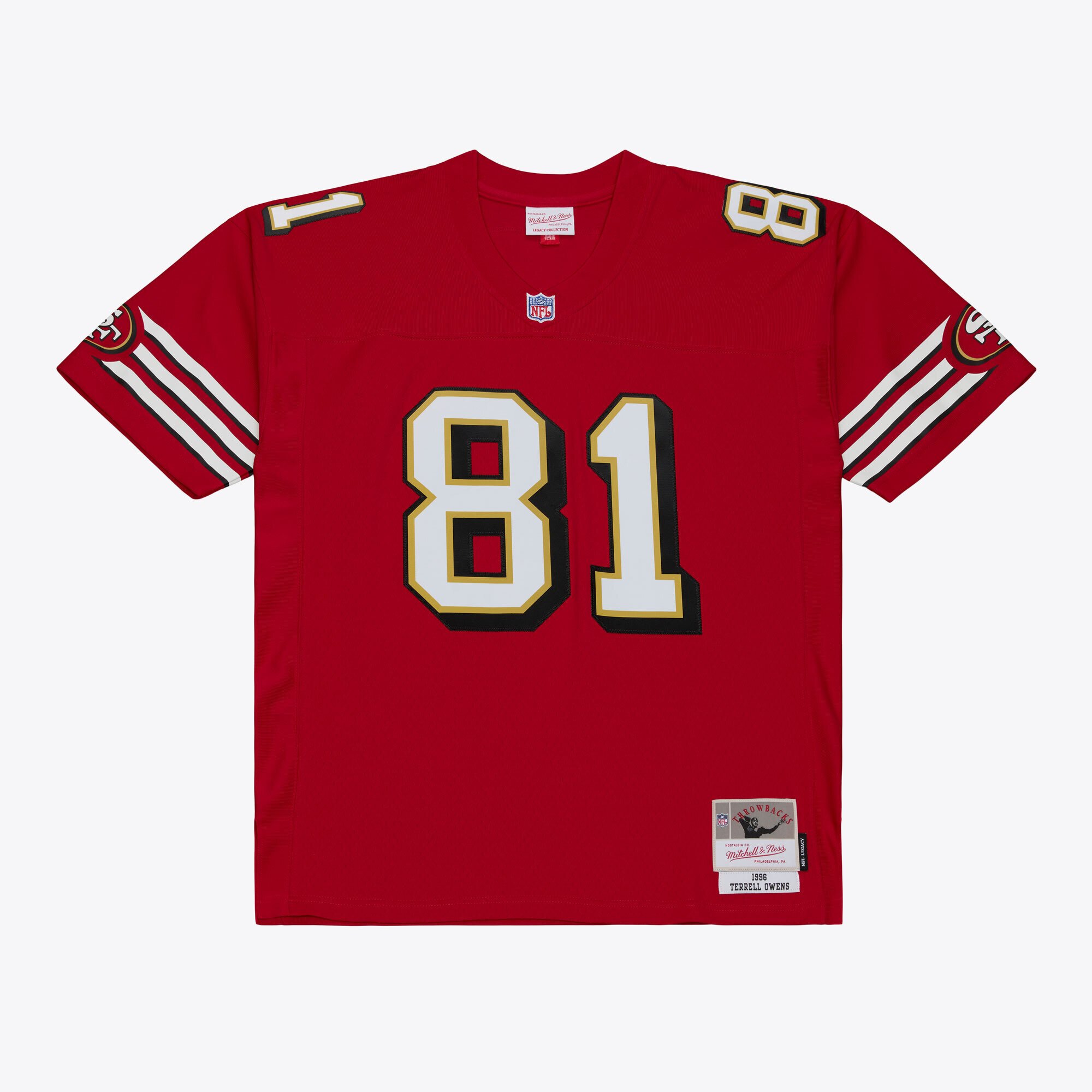 Terrell Owens San Francisco 49ers Player Jersey Red NFL Football Fan Wear