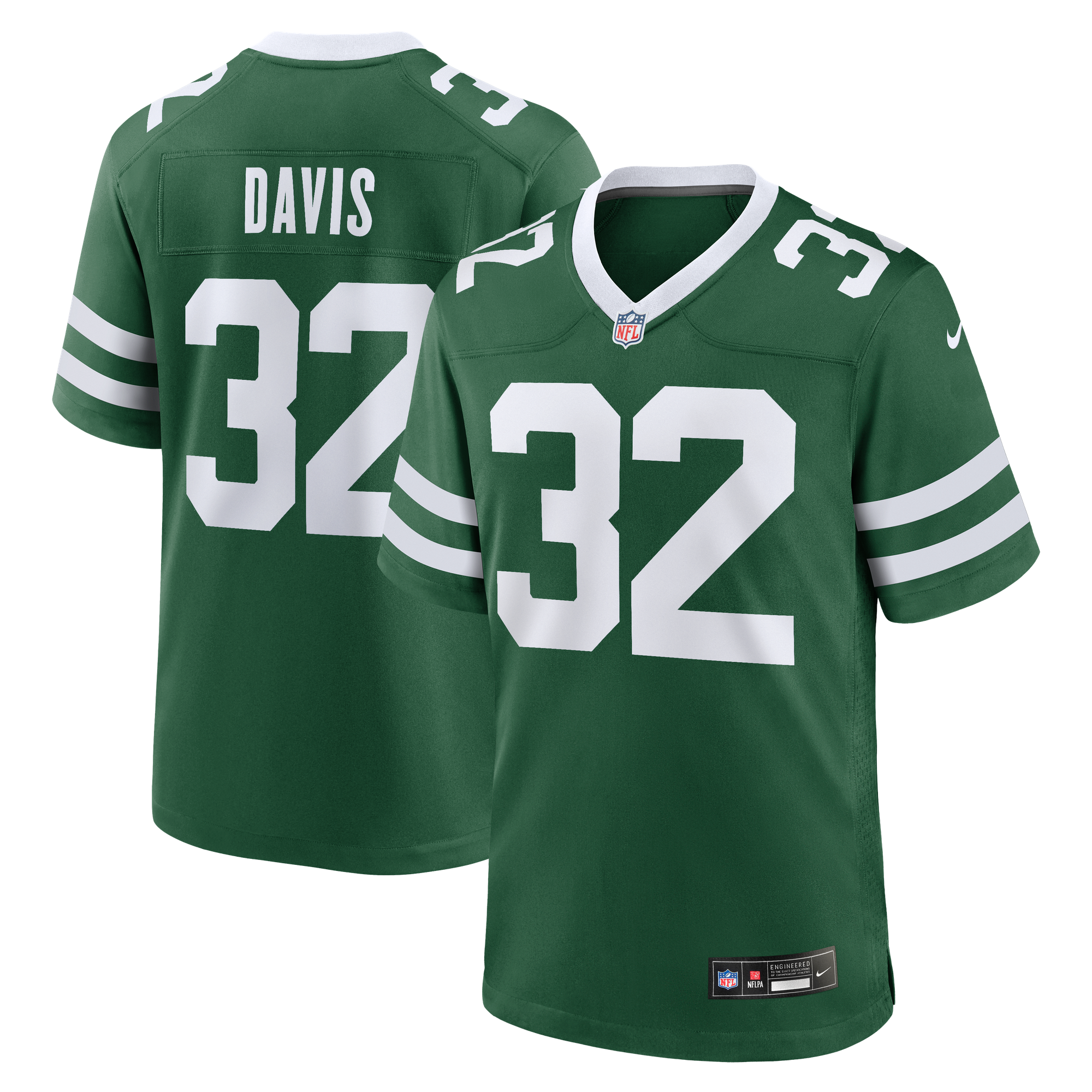 Isaiah Davis New York Jets Game Jersey Green NFL Football Fan Wear