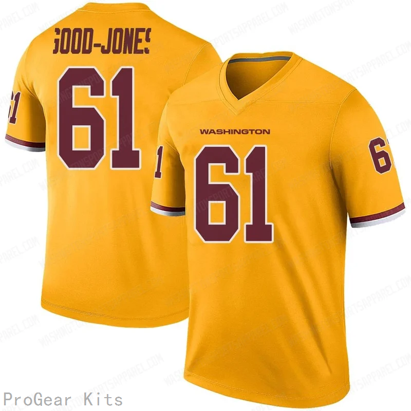 Julian Good Jones Washington Commanders Jersey No.61 Gold NFL Football Fan Wear Julian Good Jones