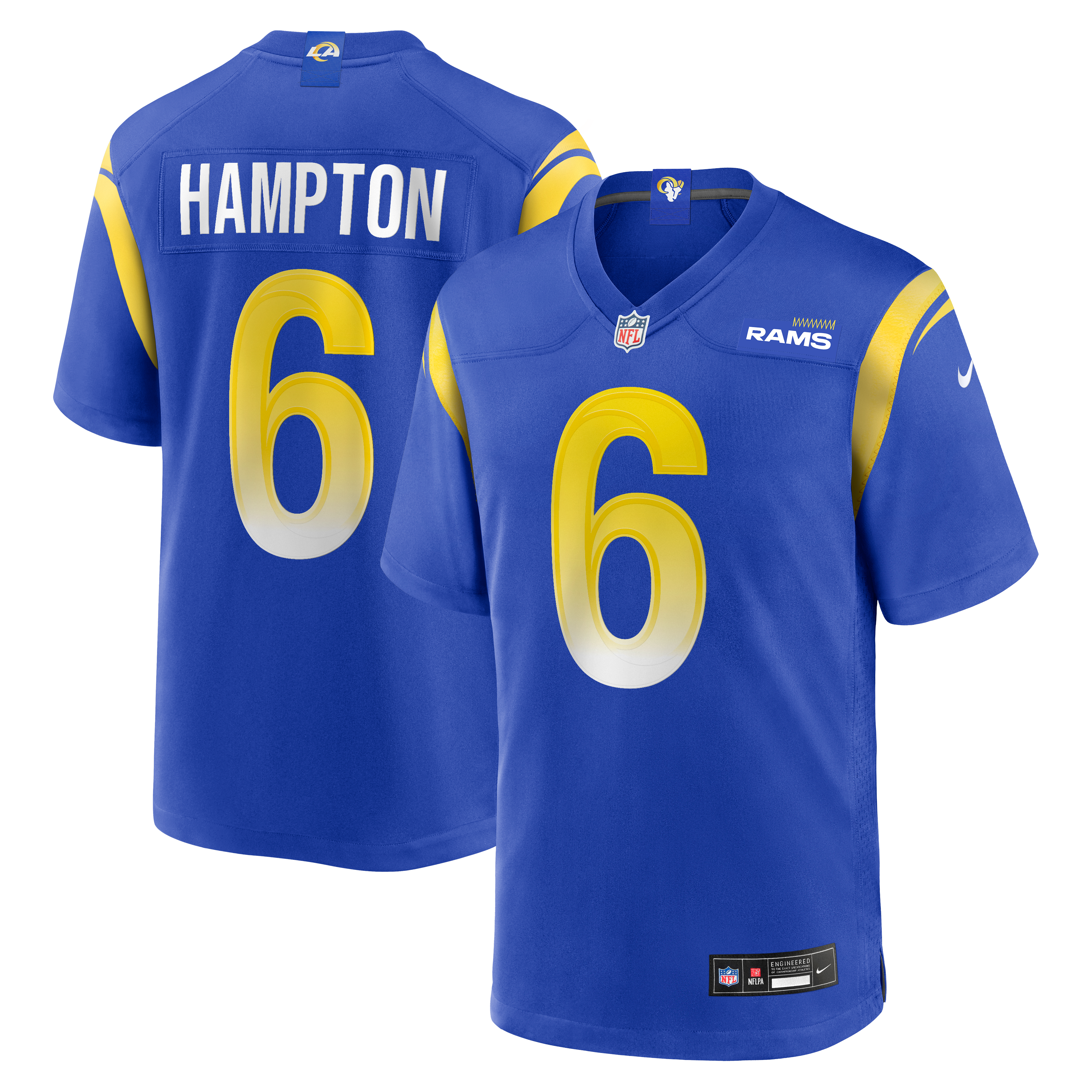 Nick Hampton Los Angeles Rams Game Jersey Royal NFL Football Fan Wear