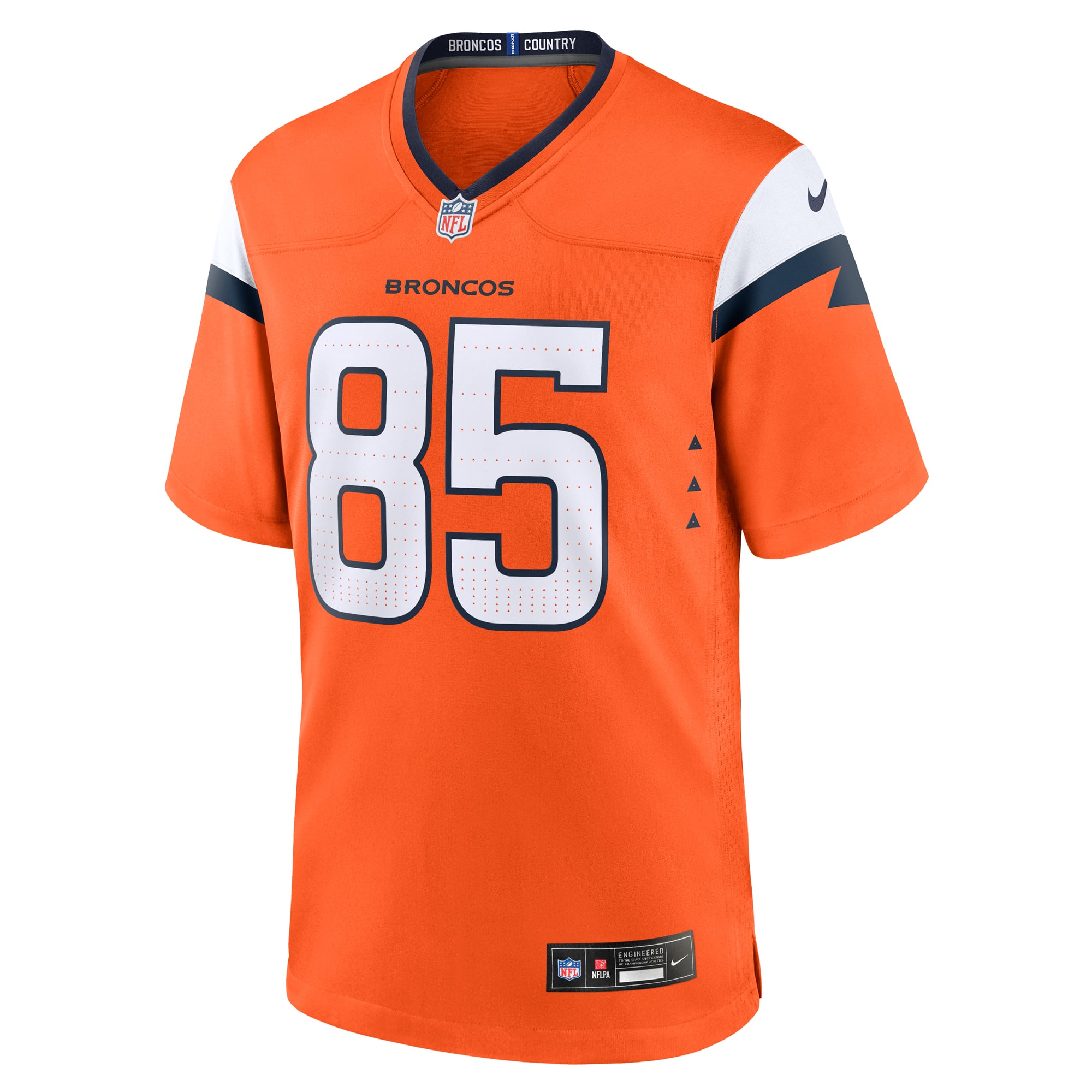 Lucas Krull Denver Broncos Game Jersey Orange NFL Football Fan Wear Lucas Krull