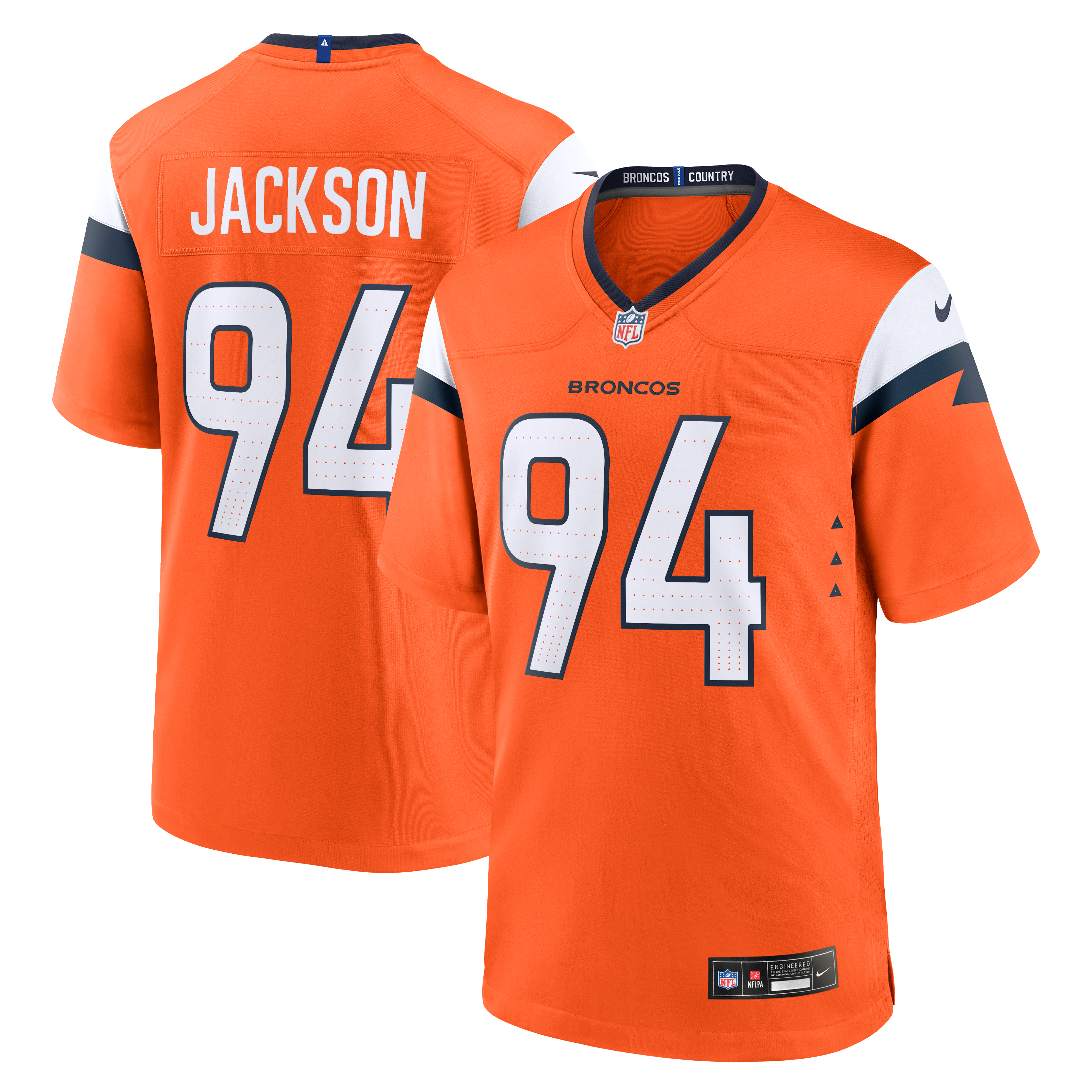 Jordan Jackson Denver Broncos Game Jersey Orange NFL Football Fan Wear