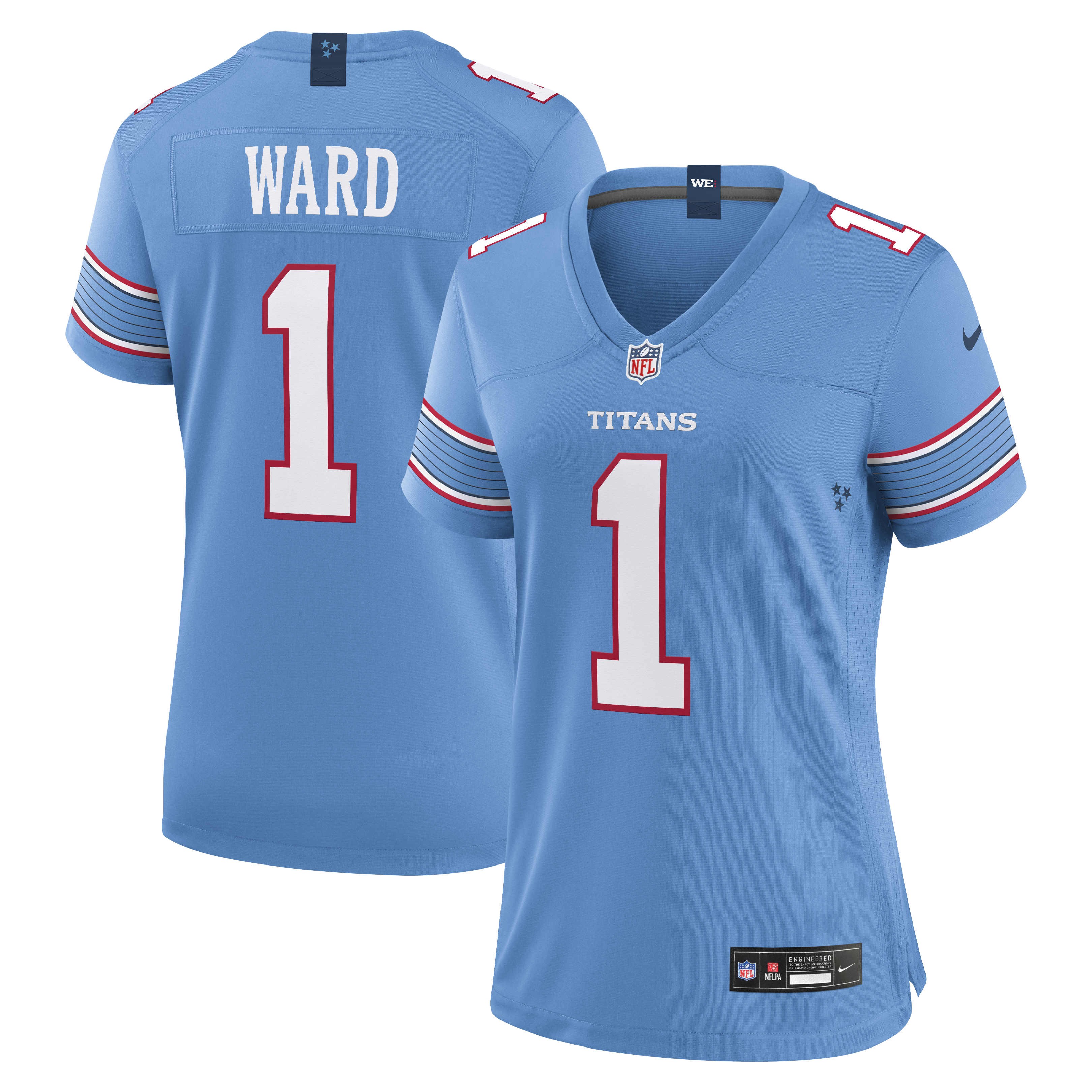 Cameron Ward Tennessee Titans Game Jersey Light Blue NFL Football Fan Wear Cameron Ward