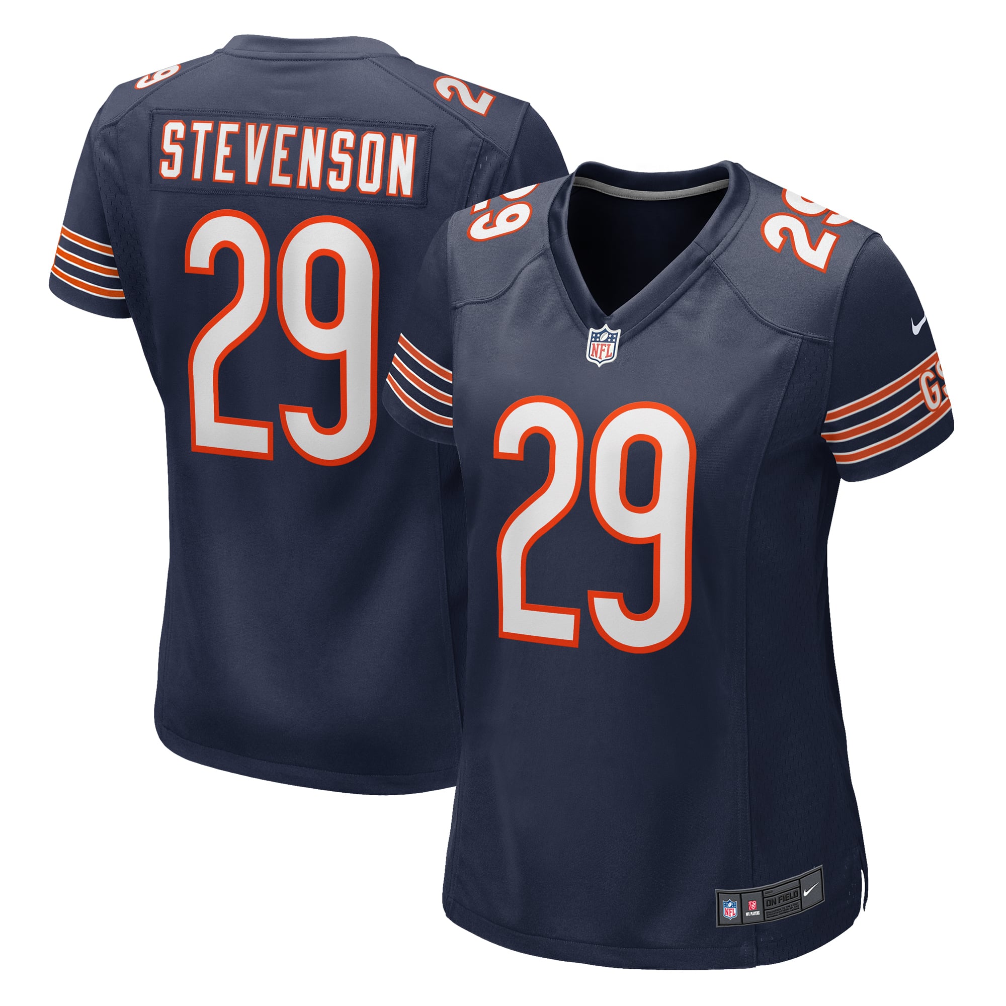 Tyrique Stevenson Chicago Bears Game Jersey Navy NFL Football Fan Wear Tyrique Stevenson