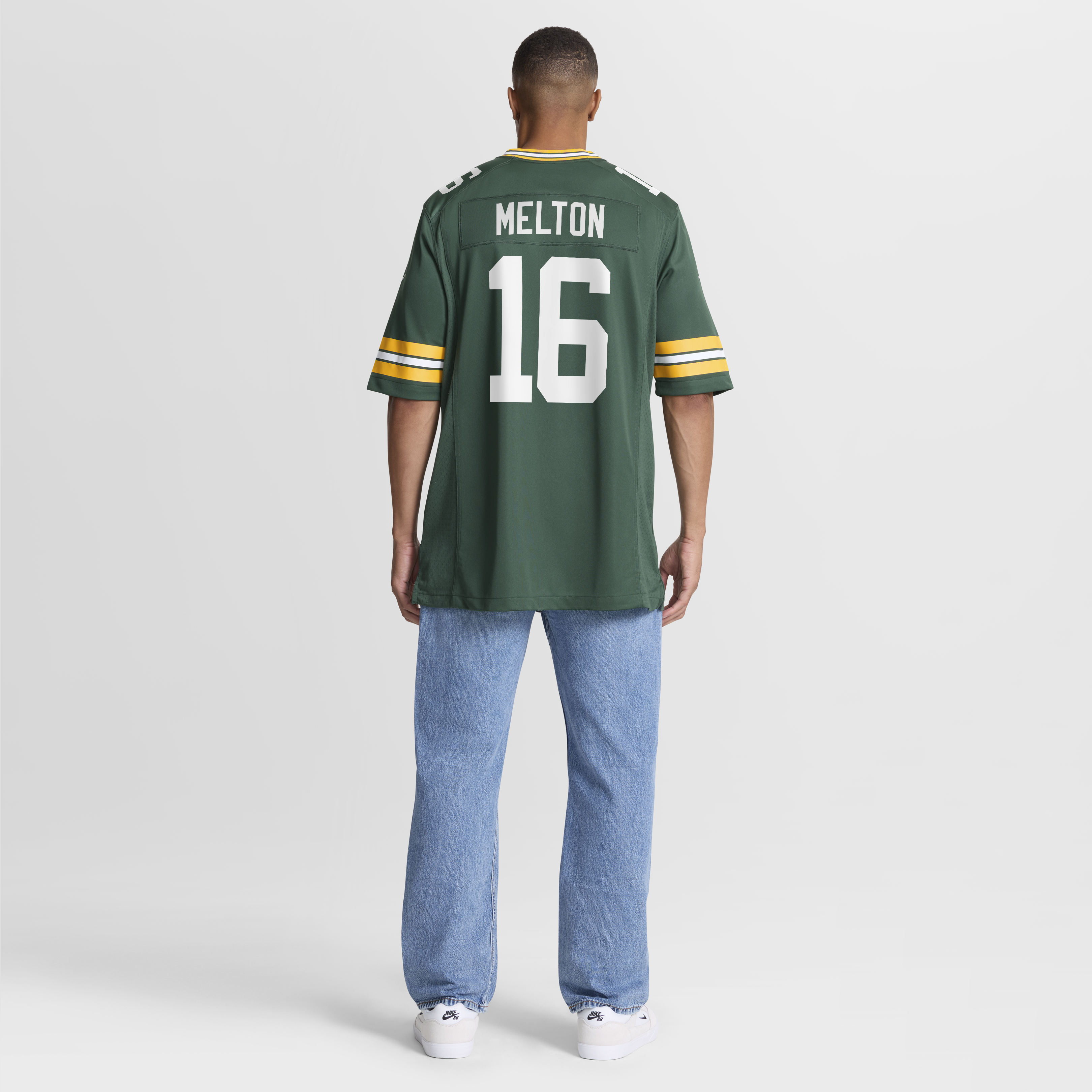 Bo Melton Green Bay Packers Game Jersey Green NFL Football Fan Wear Bo Melton