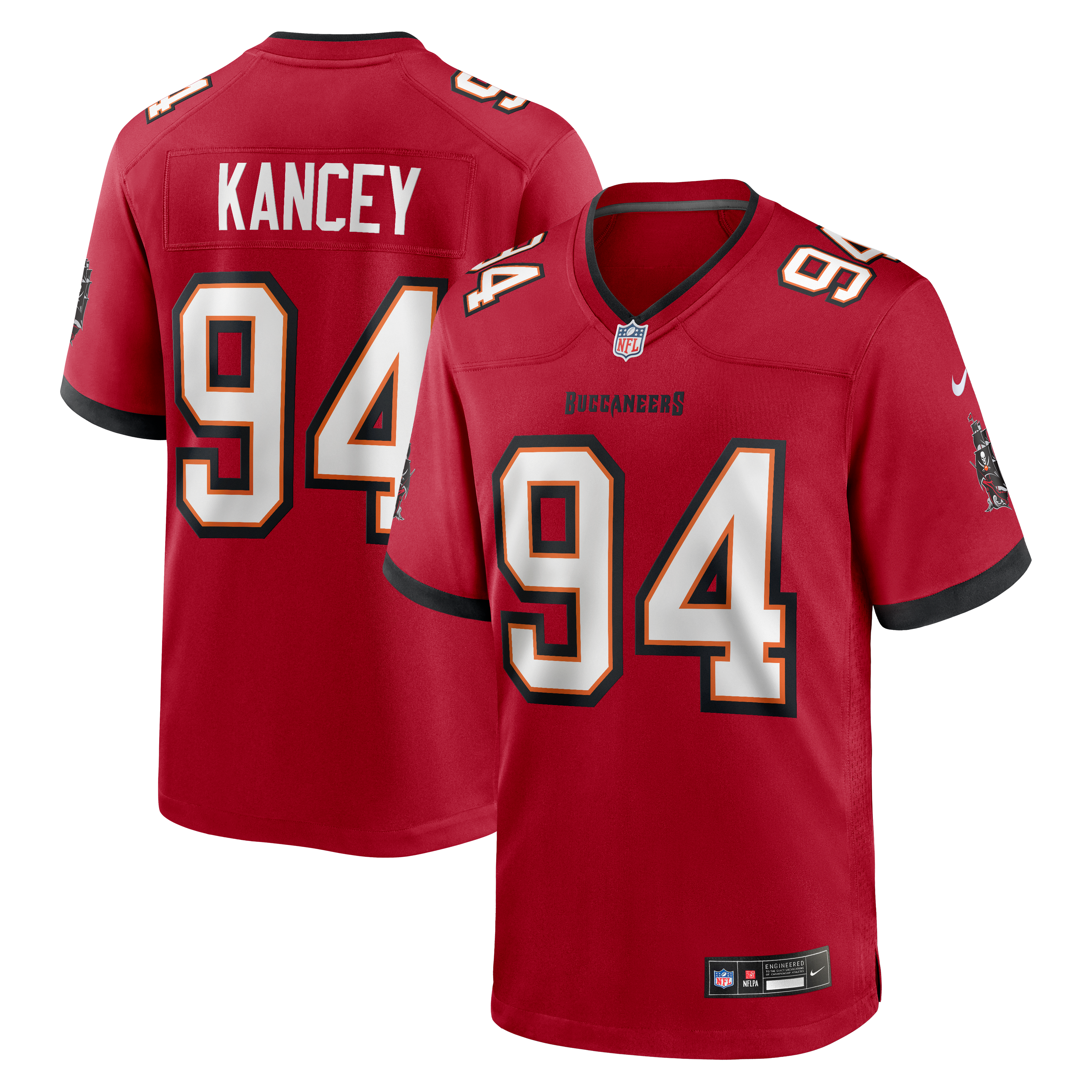 Calijah Kancey Tampa Bay Buccaneers Game Jersey Red NFL Football Fan Wear