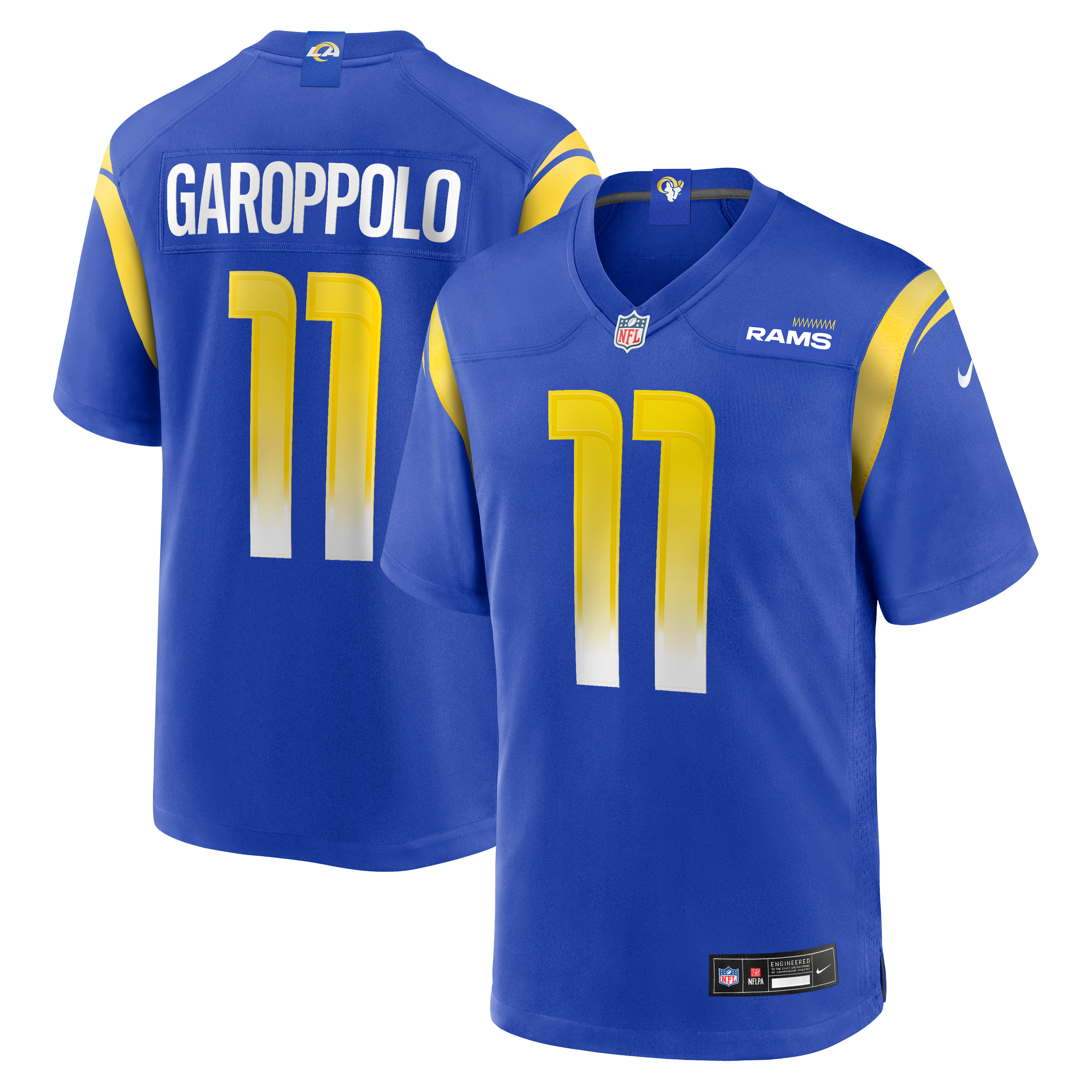 Jimmy Garoppolo Los Angeles Rams Game Jersey Royal NFL Football Fan Wear