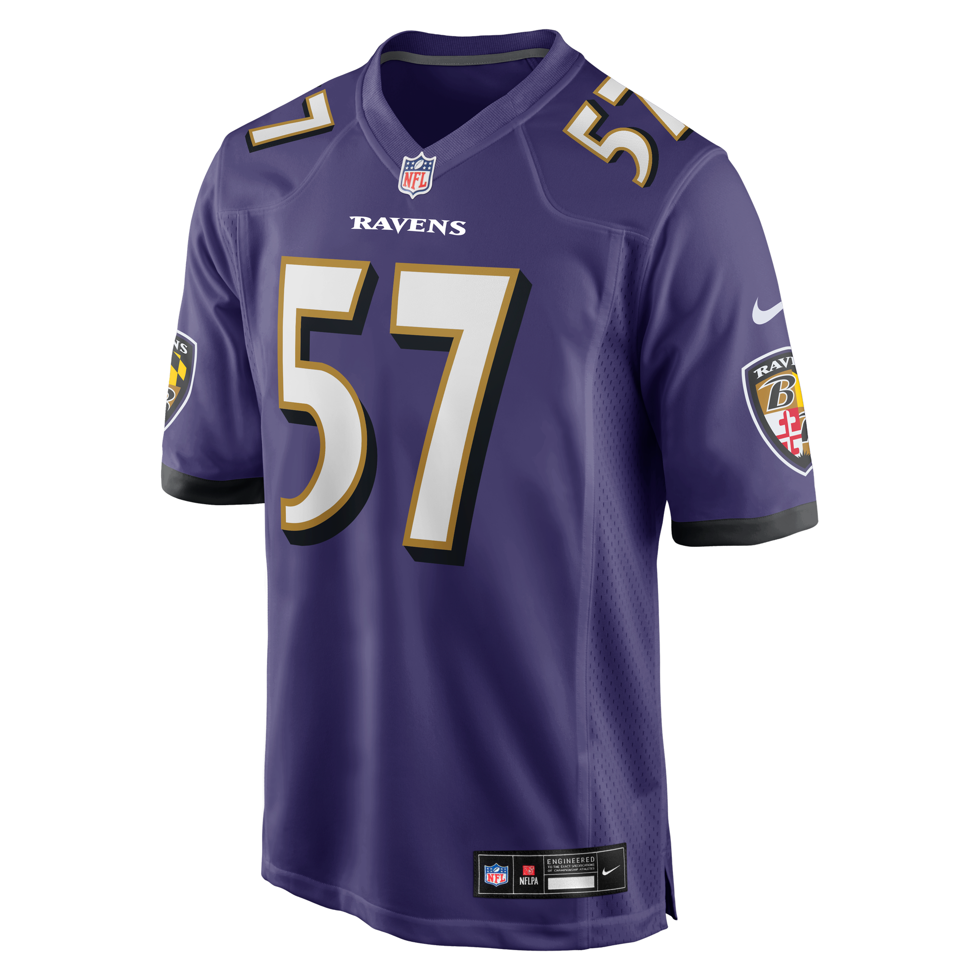 Retired Bart Scott Baltimore Ravens Player Jersey Purple NFL Football Fan Wear Retired Bart Scott