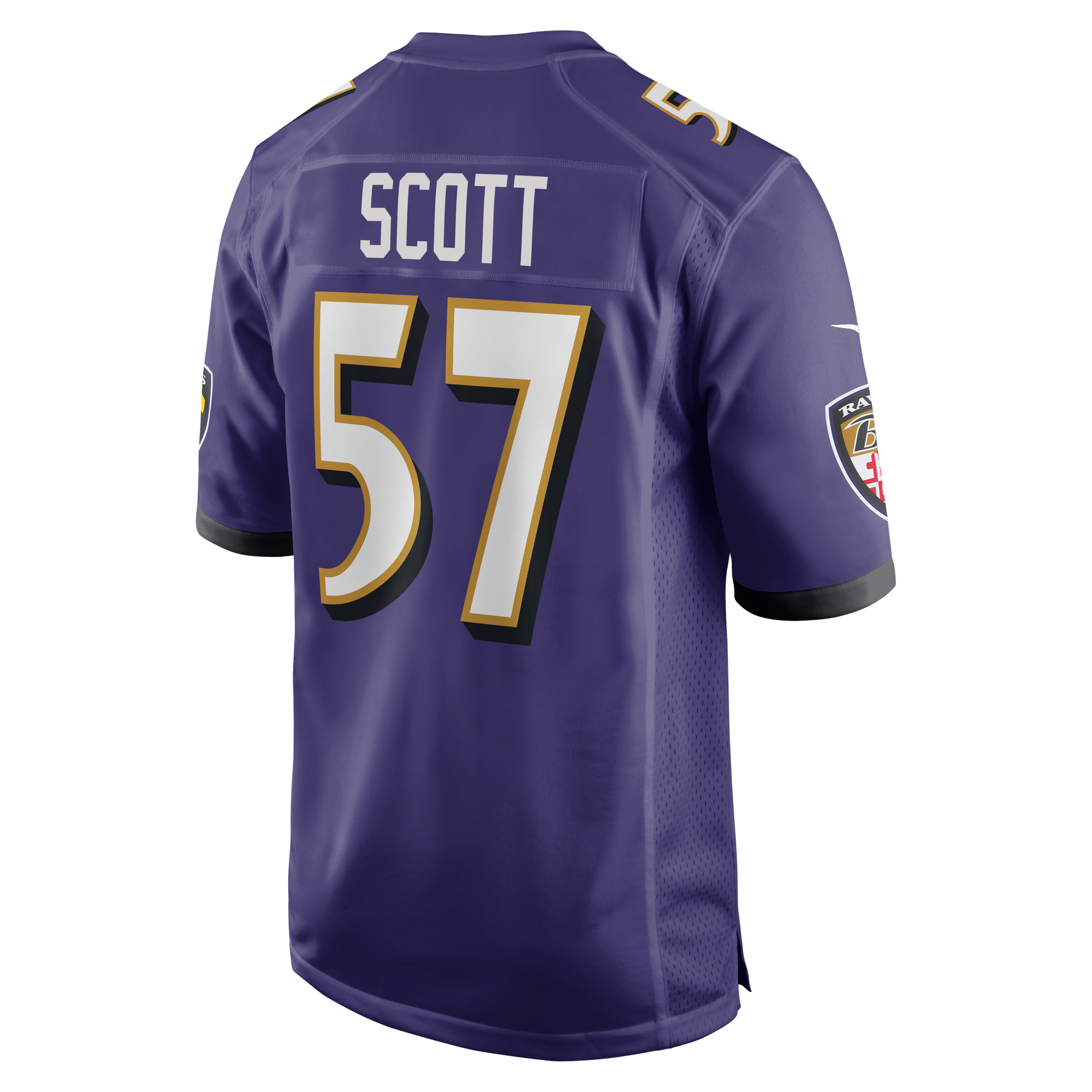 Bart Scott Retired Baltimore Ravens Player Jersey Purple NFL Football Fan Wear Bart Scott Retired