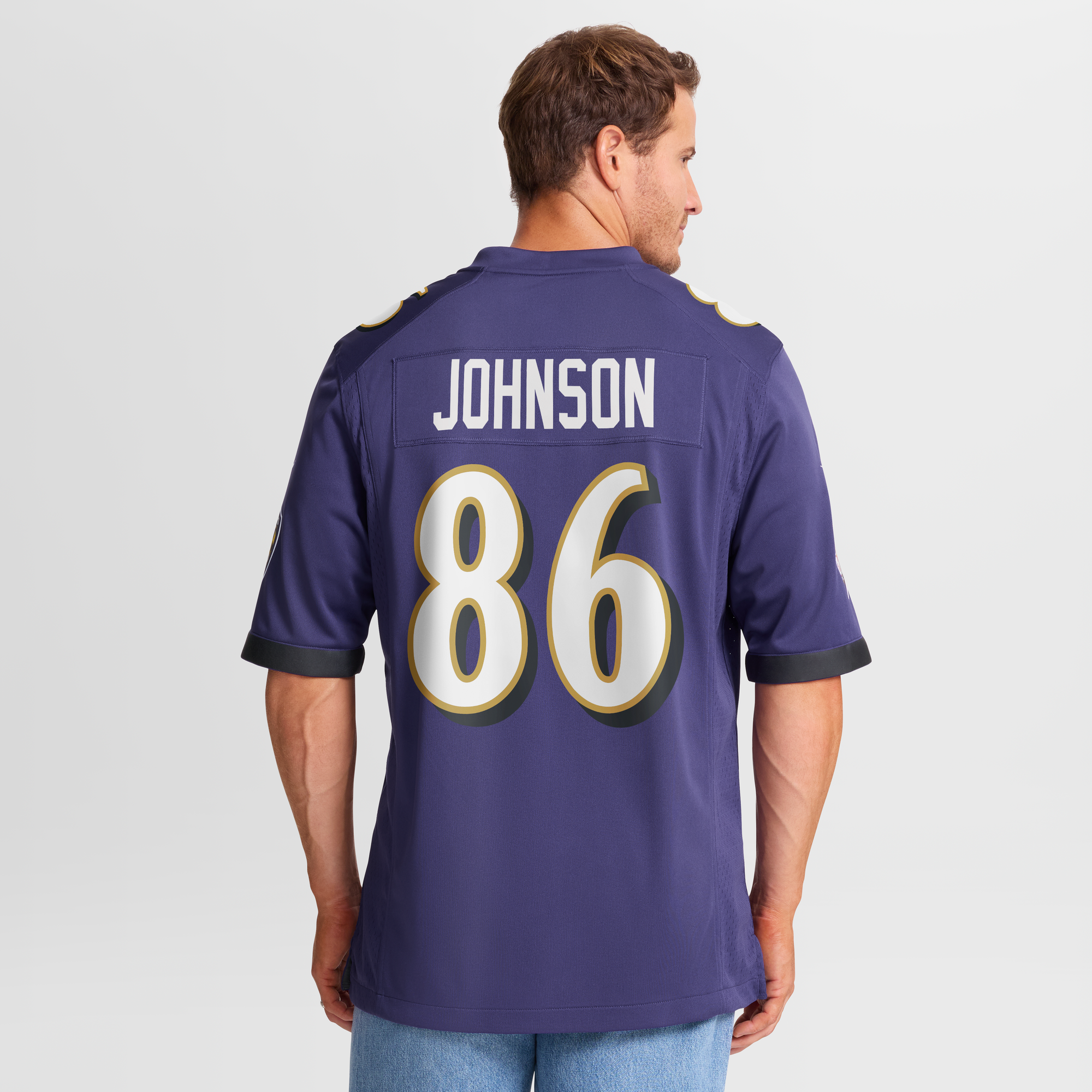 Cornelius Johnson Baltimore Ravens Game Jersey Purple NFL Football Fan Wear