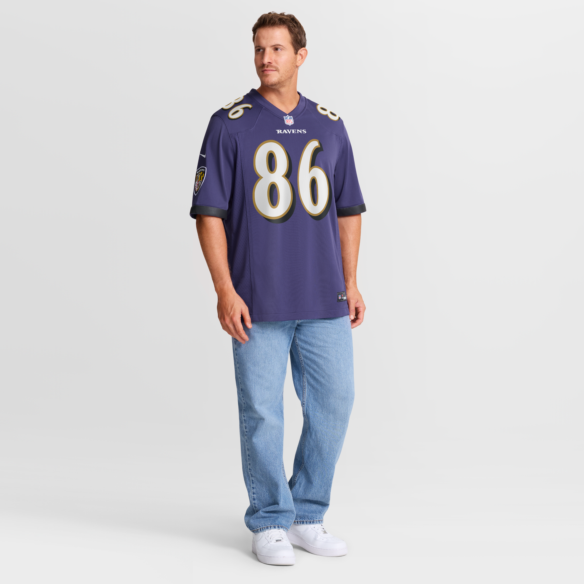 Cornelius Johnson Baltimore Ravens Game Jersey Purple NFL Football Fan Wear Cornelius Johnson
