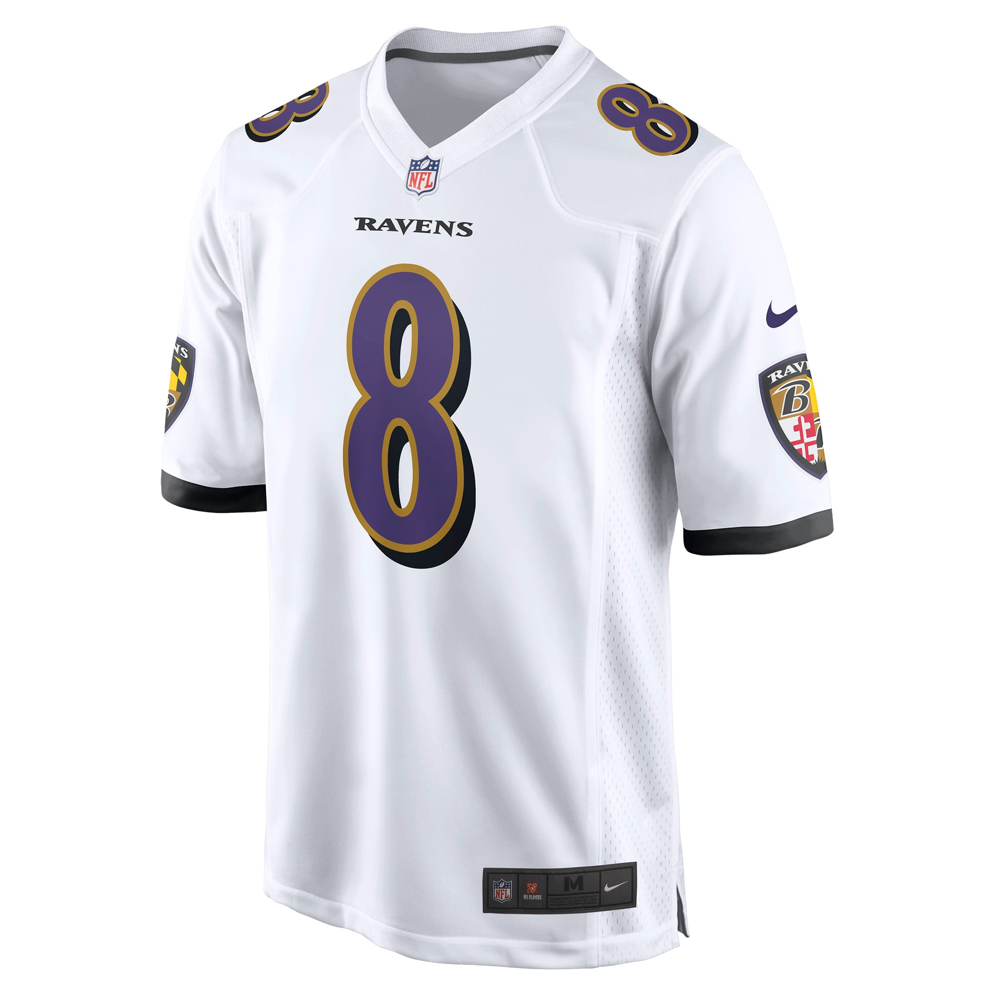 Lamar Jackson Baltimore Ravens Game Jersey White NFL Football Fan Wear