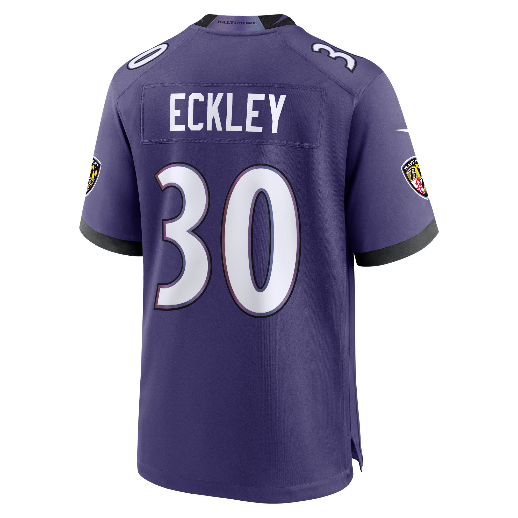 Ryan Eckley Baltimore Ravens Game Jersey Purple NFL Football Fan Wear
