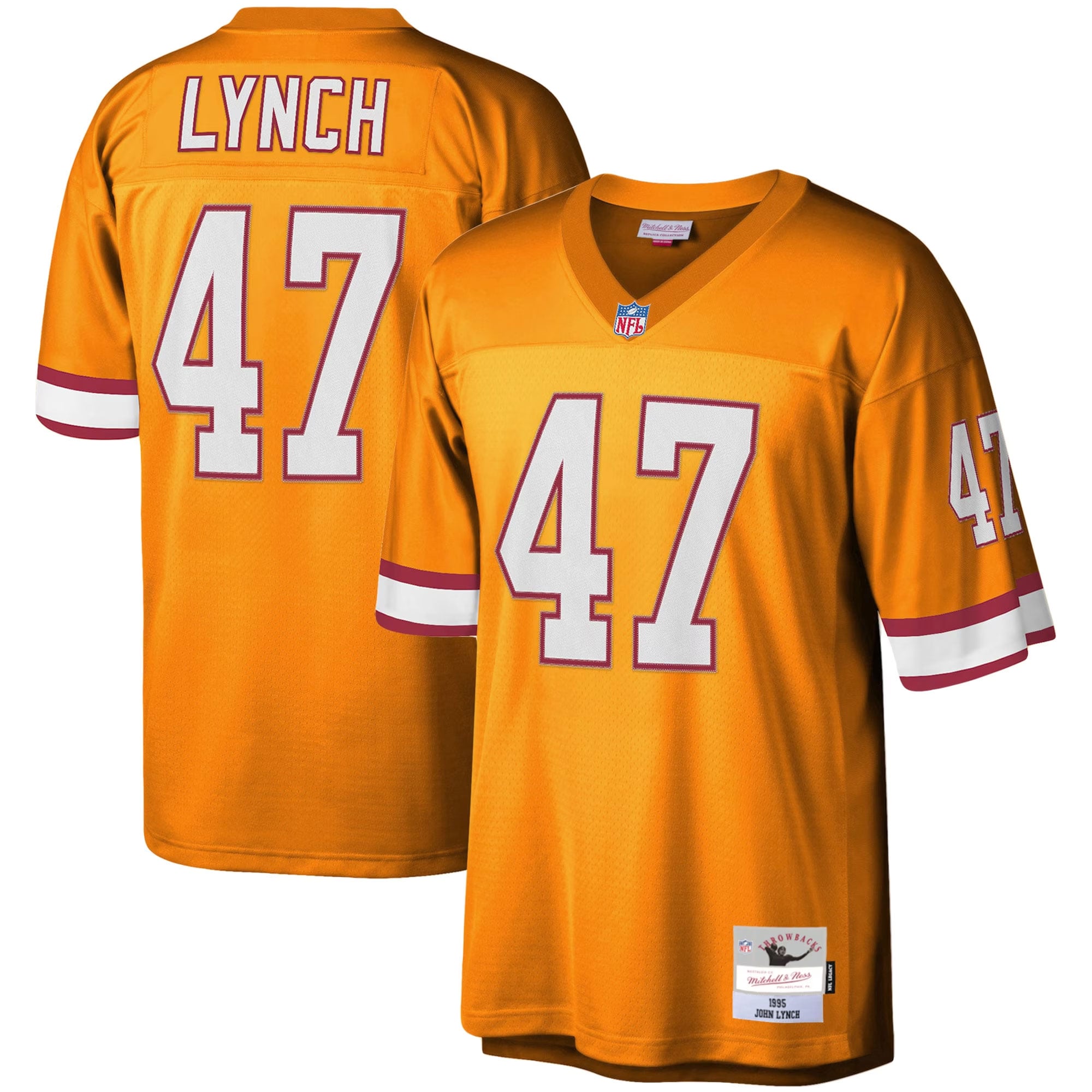 John Lynch Mitchell Tampa Bay Buccaneers Player Jersey Orange NFL Football Fan Wear