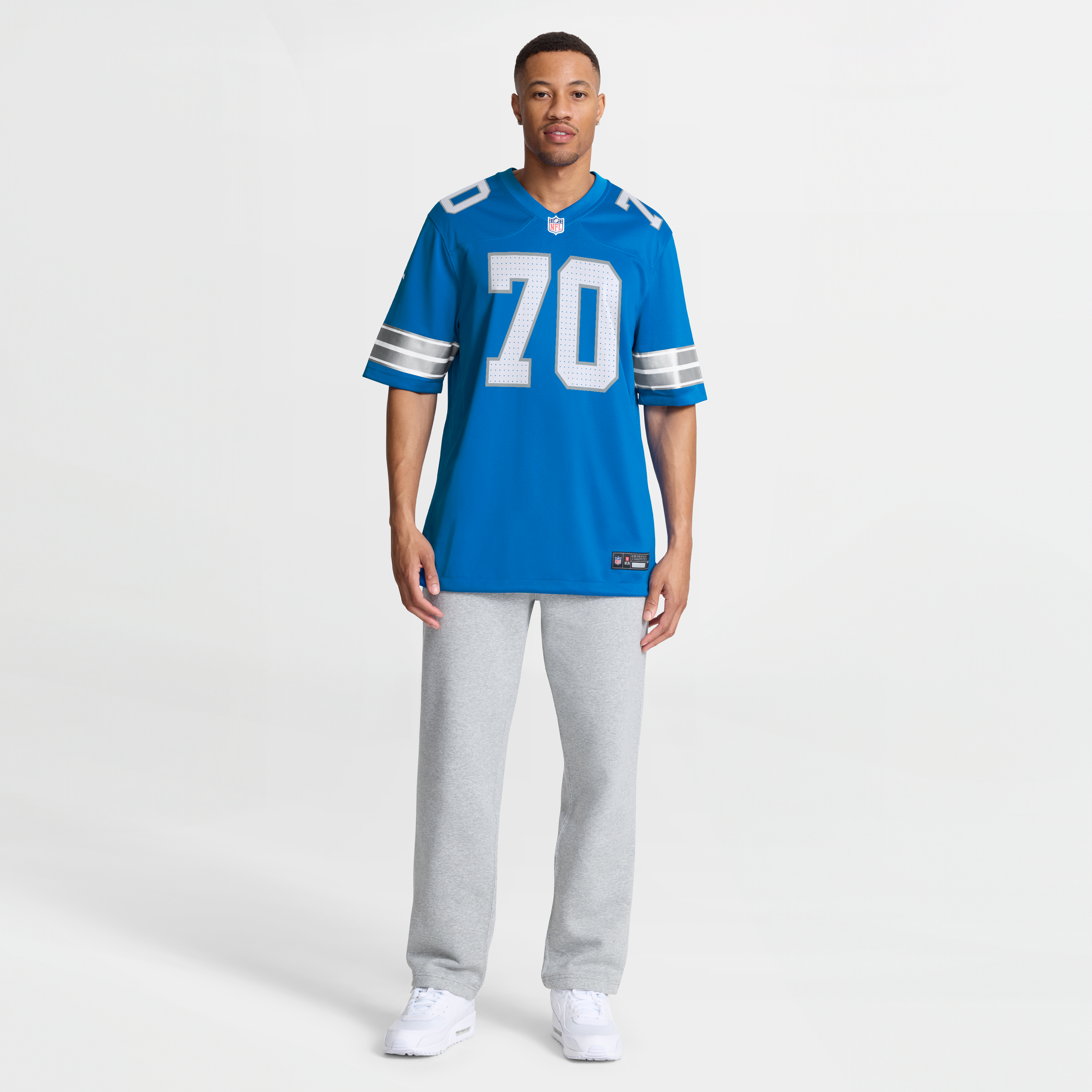 Juice Scruggs Detroit Lions Game Jersey Blue NFL Football Fan Wear