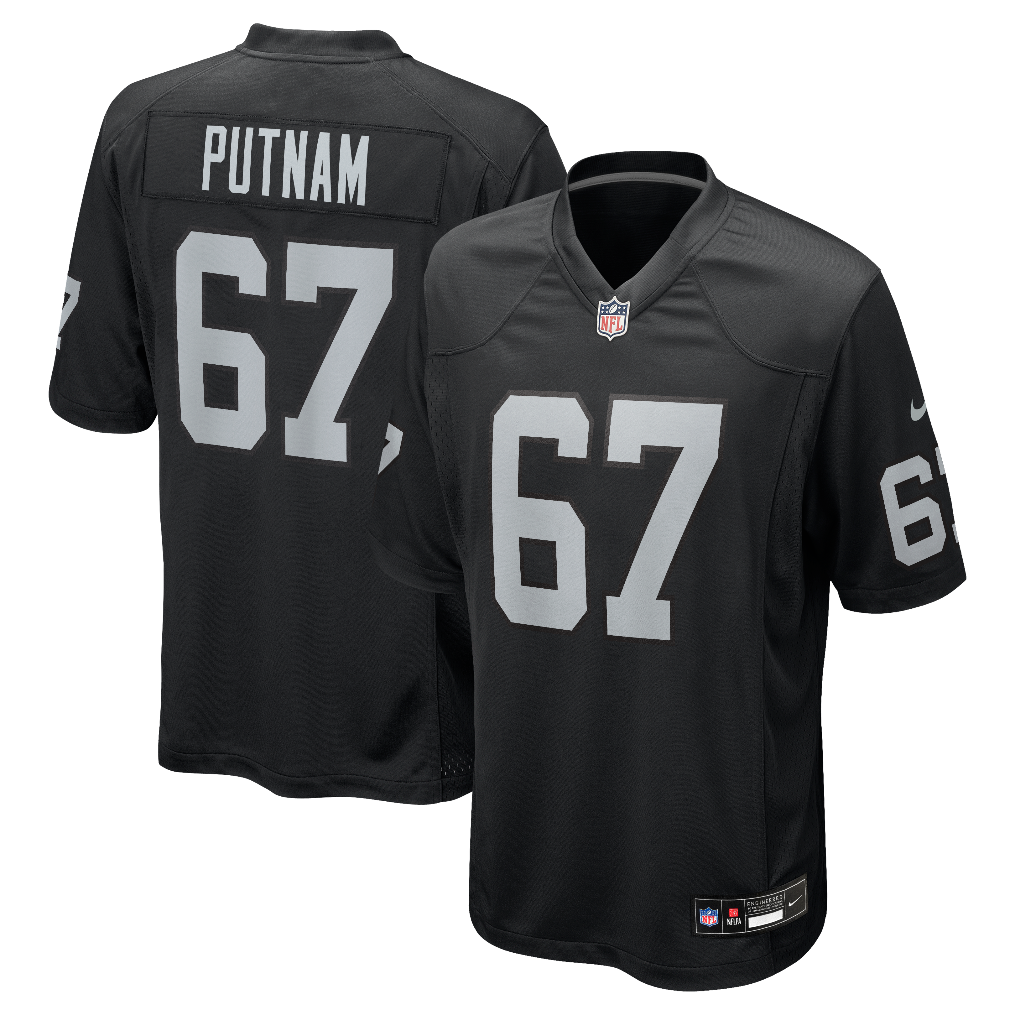Will Putnam Las Vegas Raiders Game Jersey Black NFL Football Fan Wear