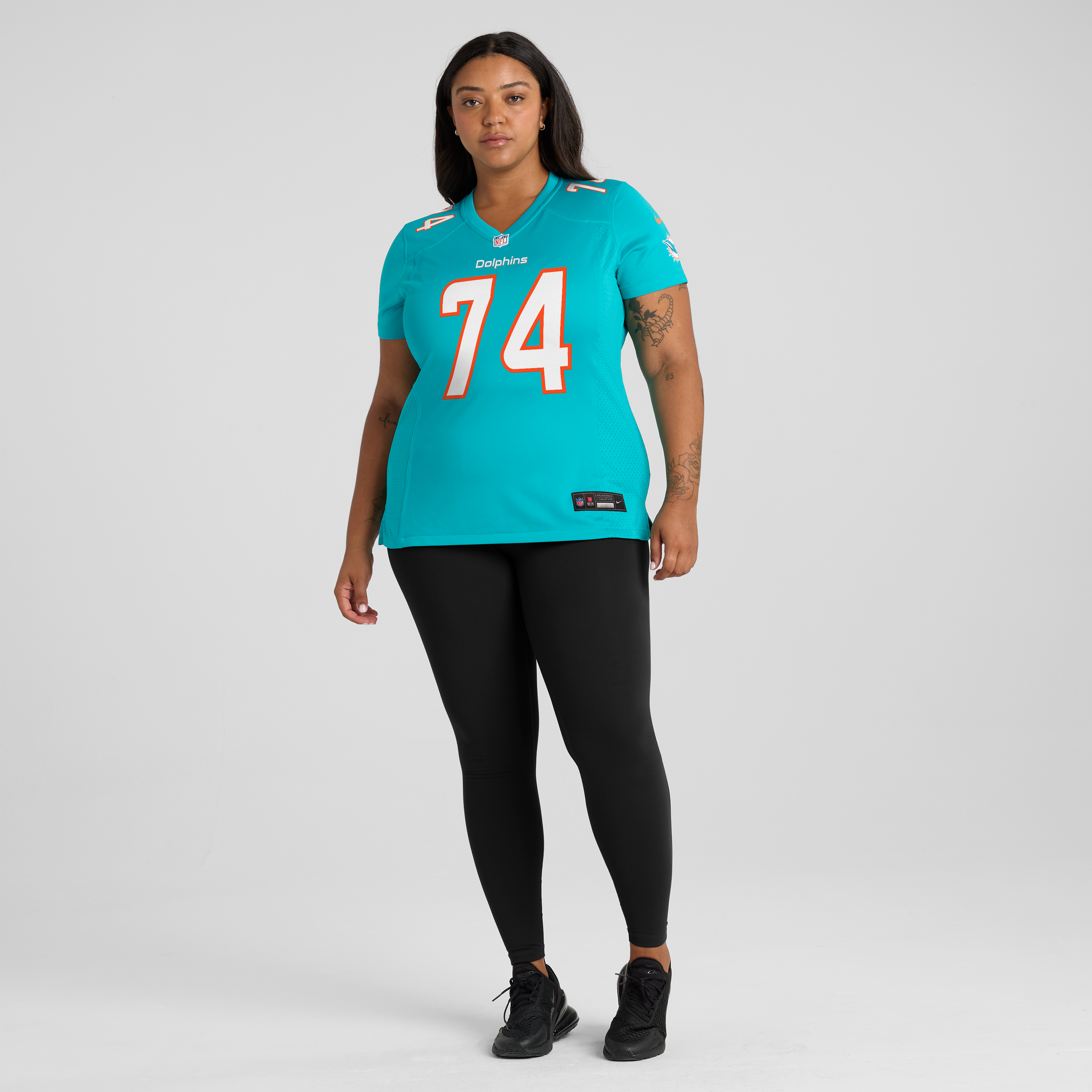 Kayden Proctor Round Miami Dolphins Game Jersey No.12 Aqua NFL Football Fan Wear