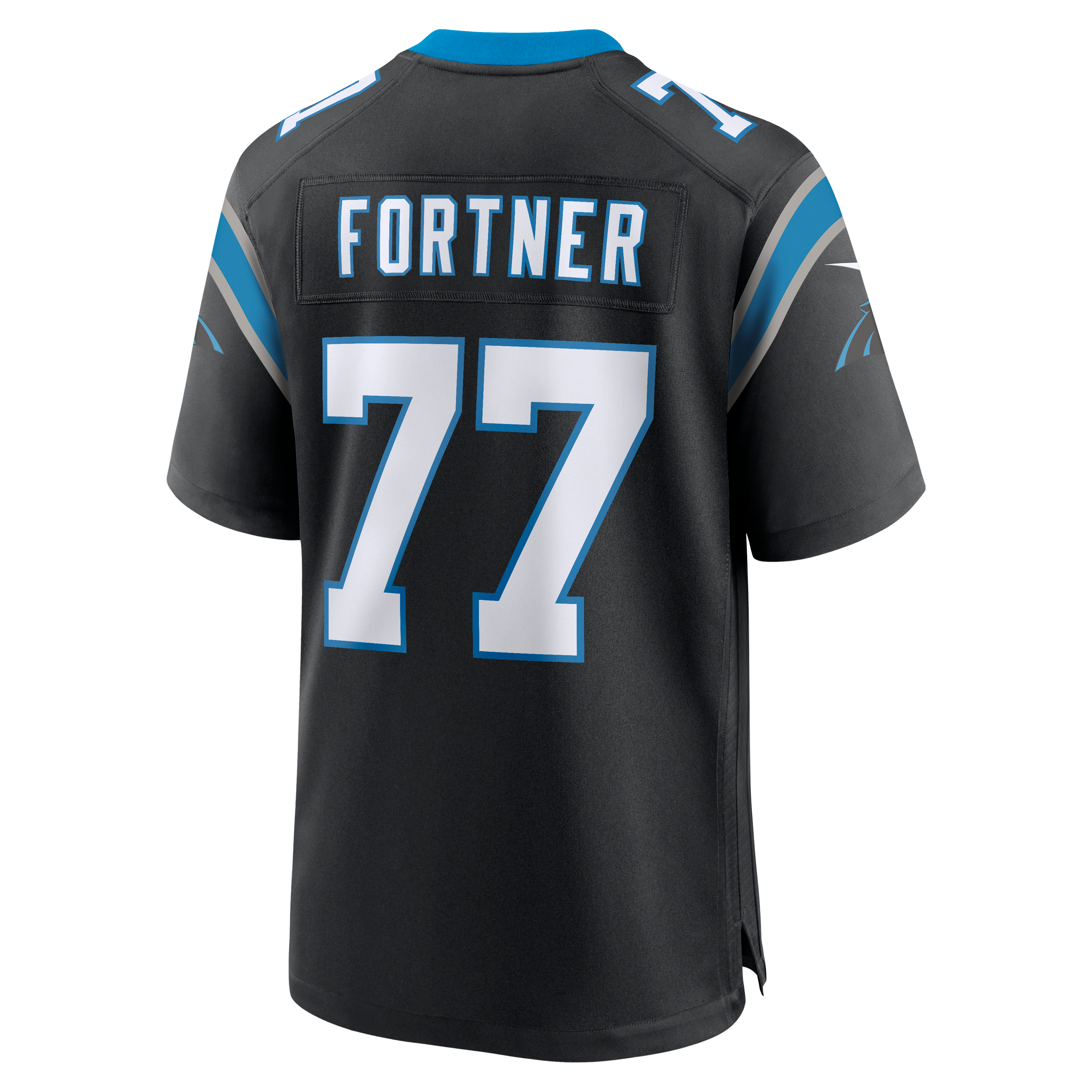 Luke Fortner Carolina Panthers Game Jersey Black NFL Football Fan Wear