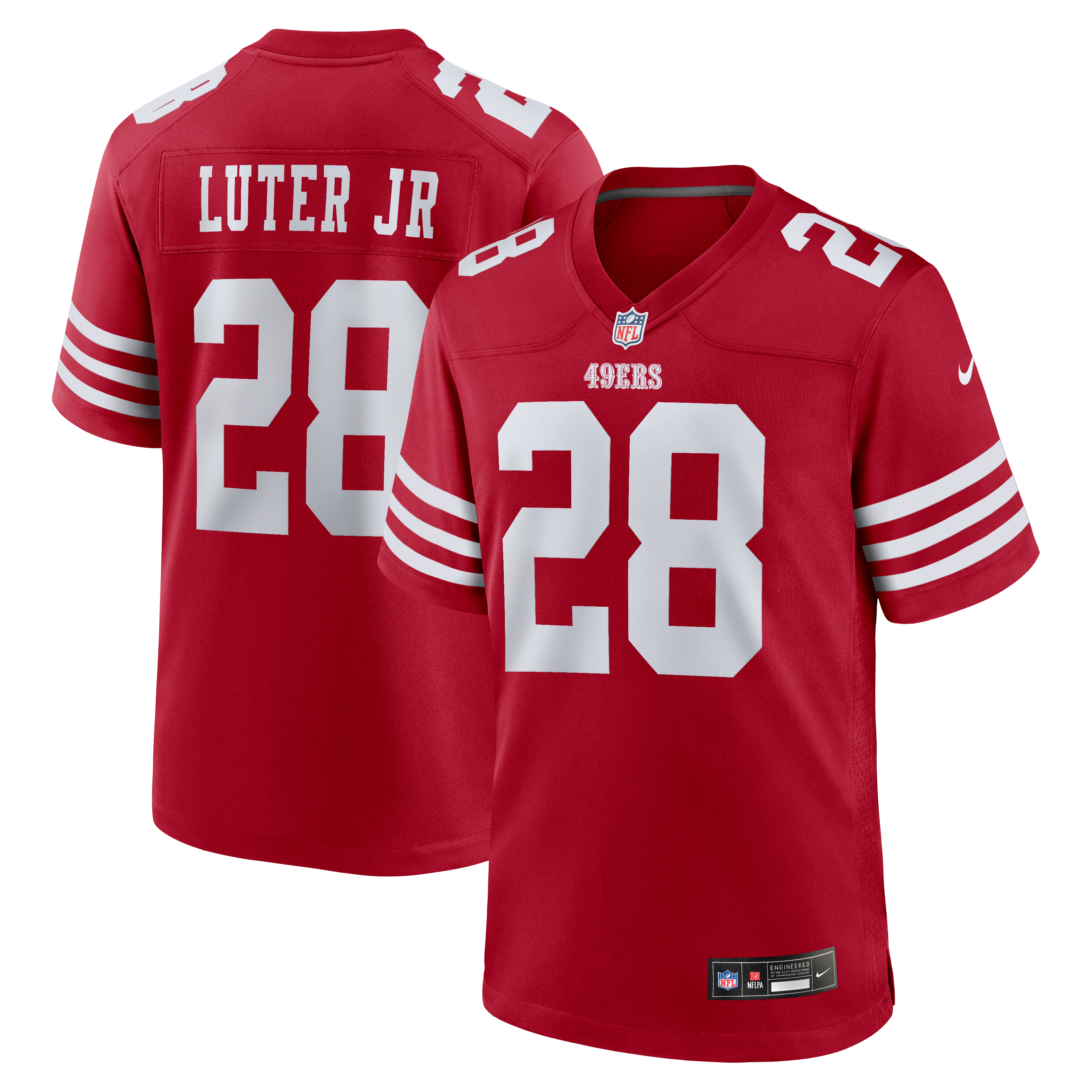 Darrell Luter Jr San Francisco 49ers Game Jersey Scarlet NFL Football Fan Wear