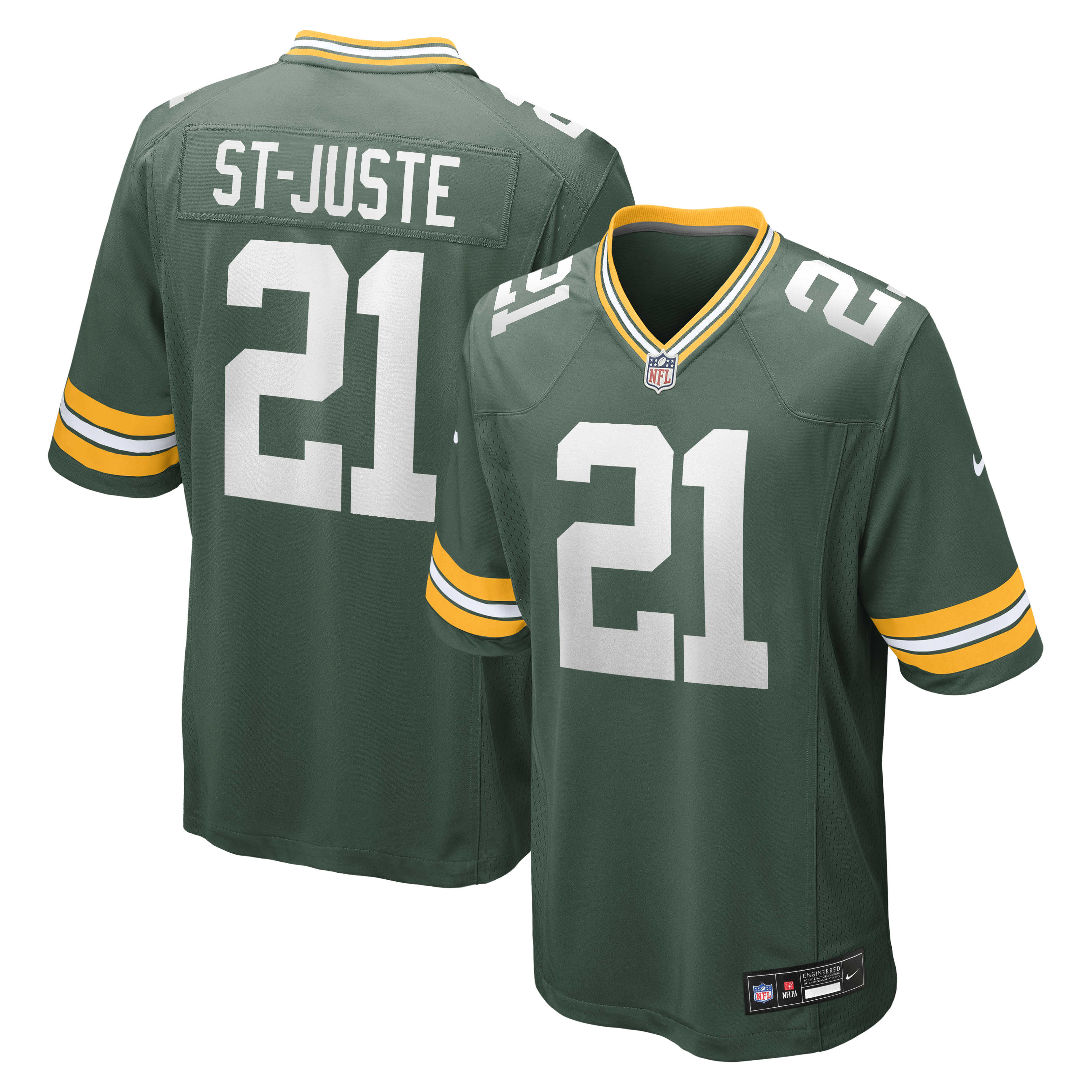 Benjamin St-Juste Green Bay Packers Game Jersey Green NFL Football Fan Wear
