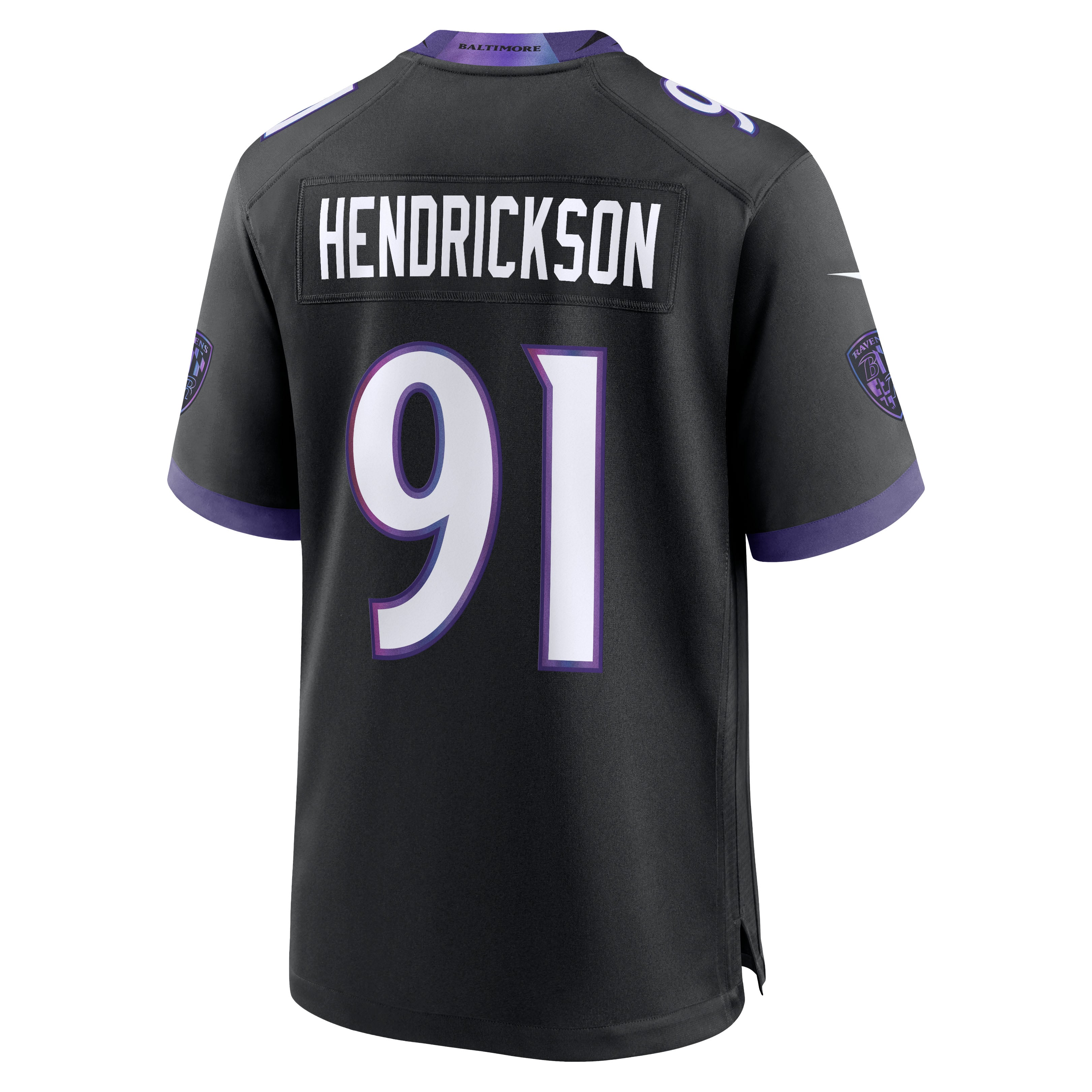 Trey Hendrickson Baltimore Ravens Game Jersey Black NFL Football Fan Wear Trey Hendrickson