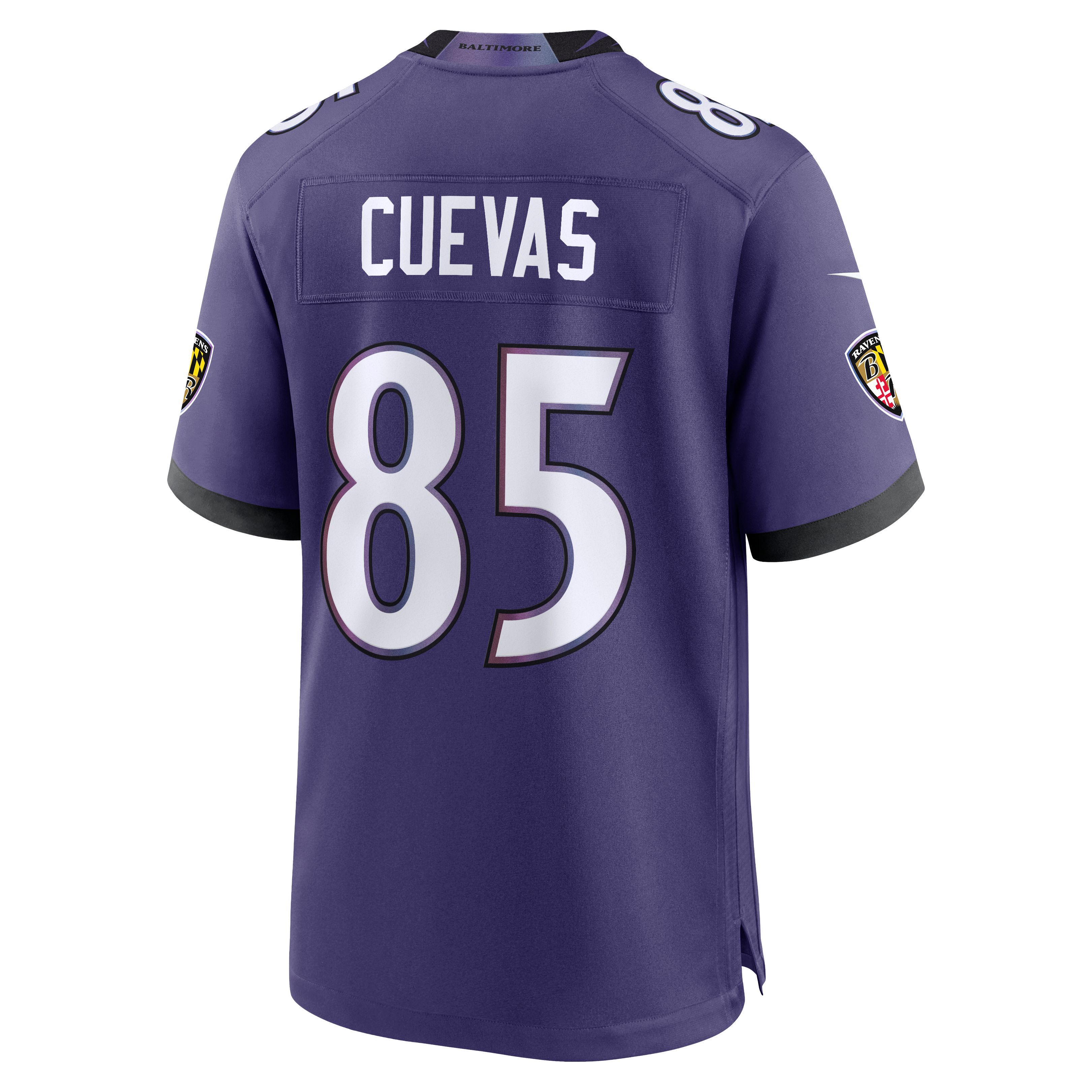 Josh Cuevas Baltimore Ravens Game Jersey Purple NFL Football Fan Wear Josh Cuevas