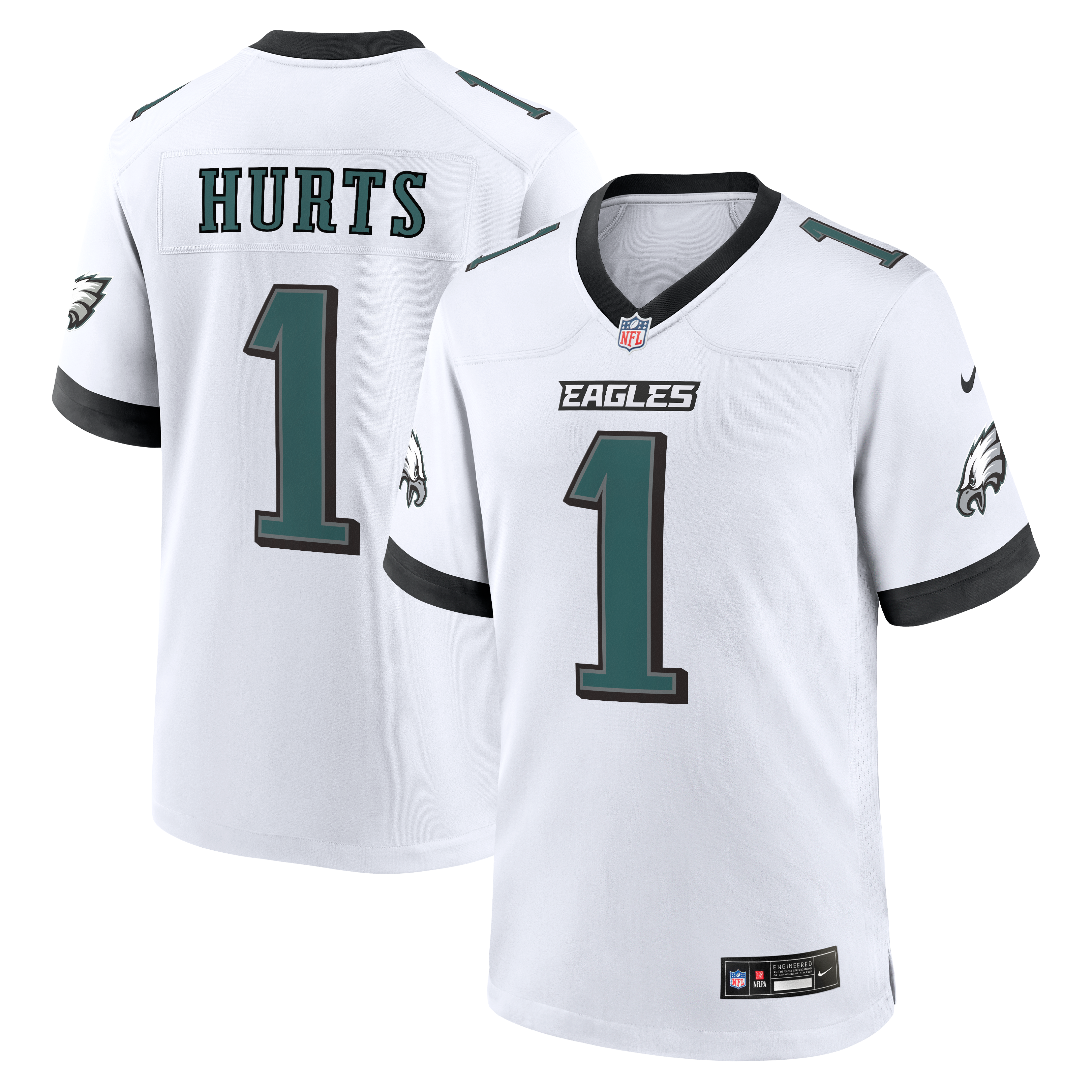 Jalen Hurts Philadelphia Eagles Game Jersey White NFL Football Fan Wear