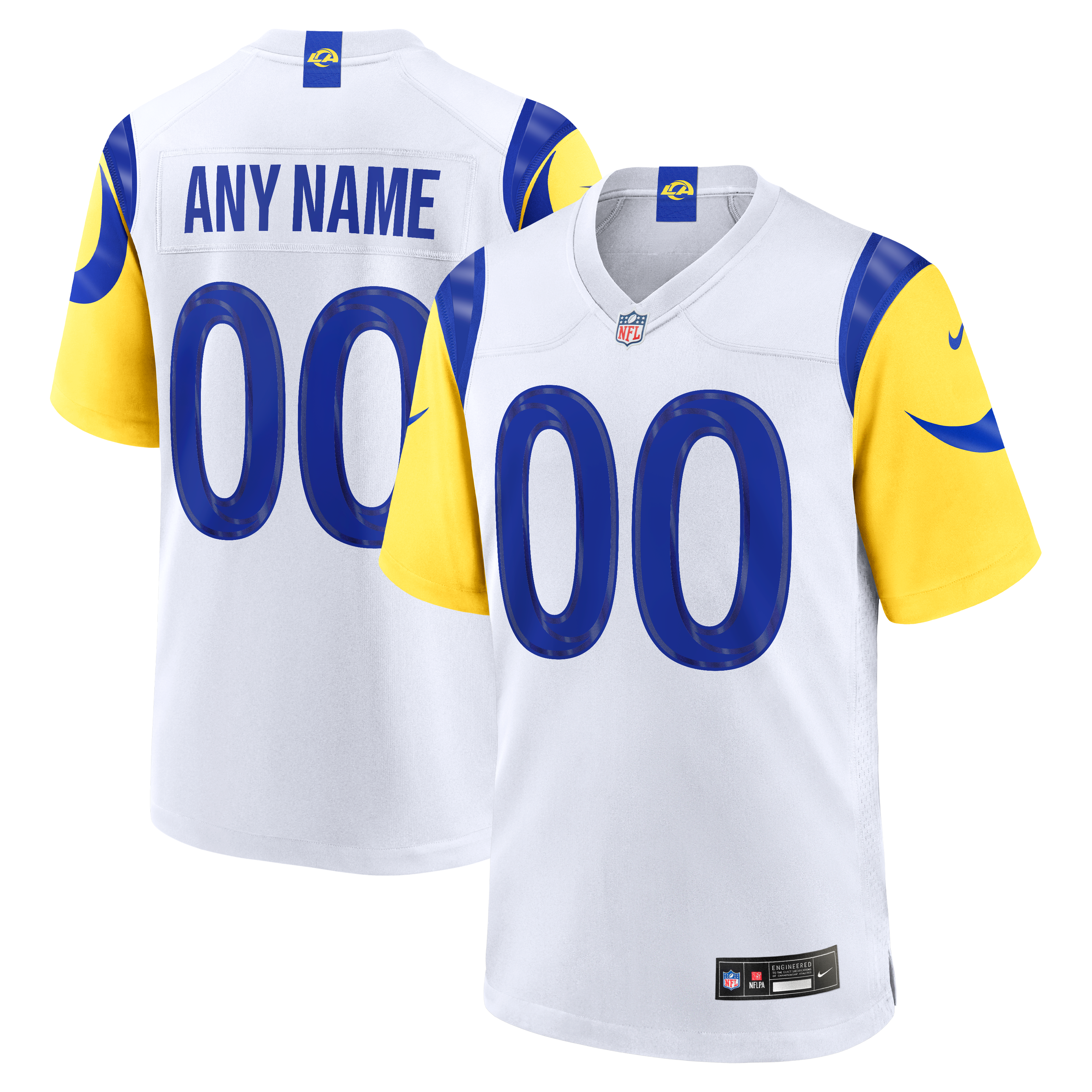 Los Angeles Rams Game Jersey White NFL Football Fan Wear Custom Number