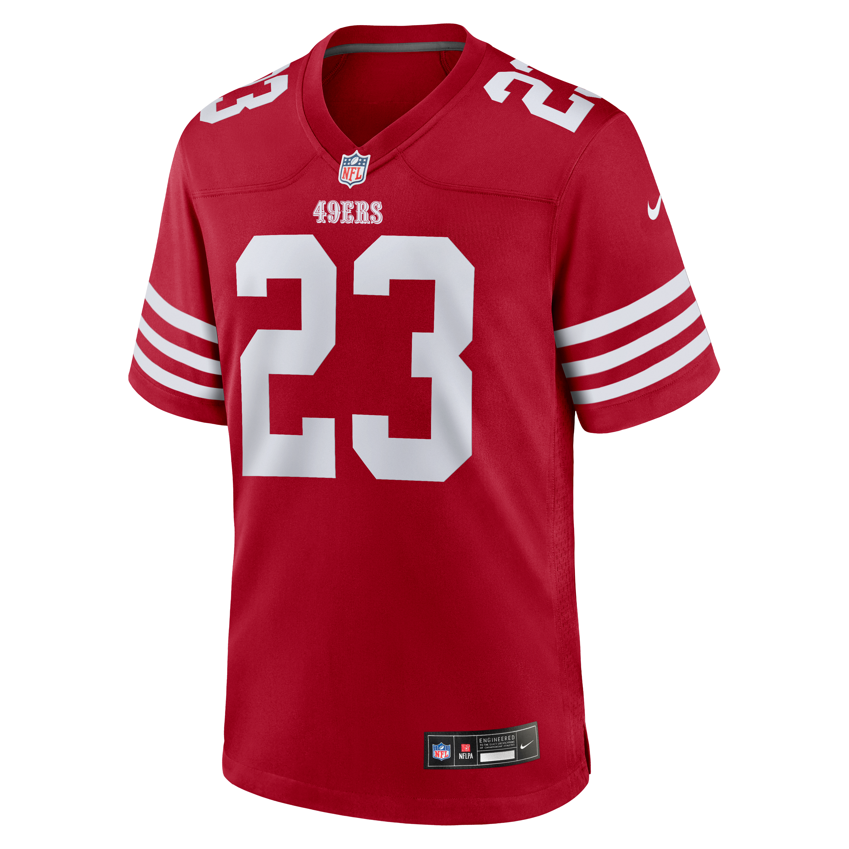 Christian McCaffrey San Francisco 49ers Player Jersey Scarlet NFL Football Fan Wear Christian McCaffrey