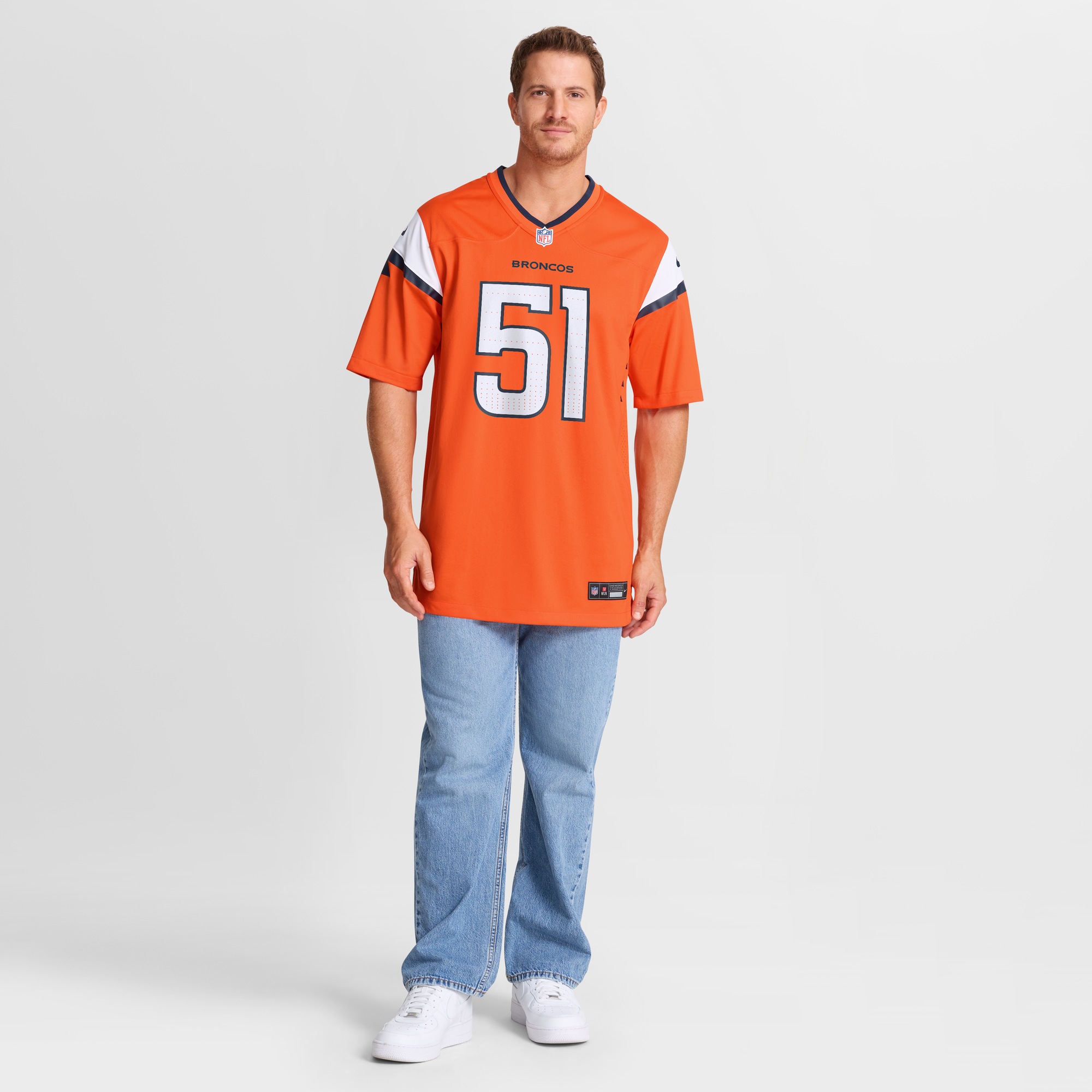 Que Robinson Denver Broncos Game Jersey Orange NFL Football Fan Wear