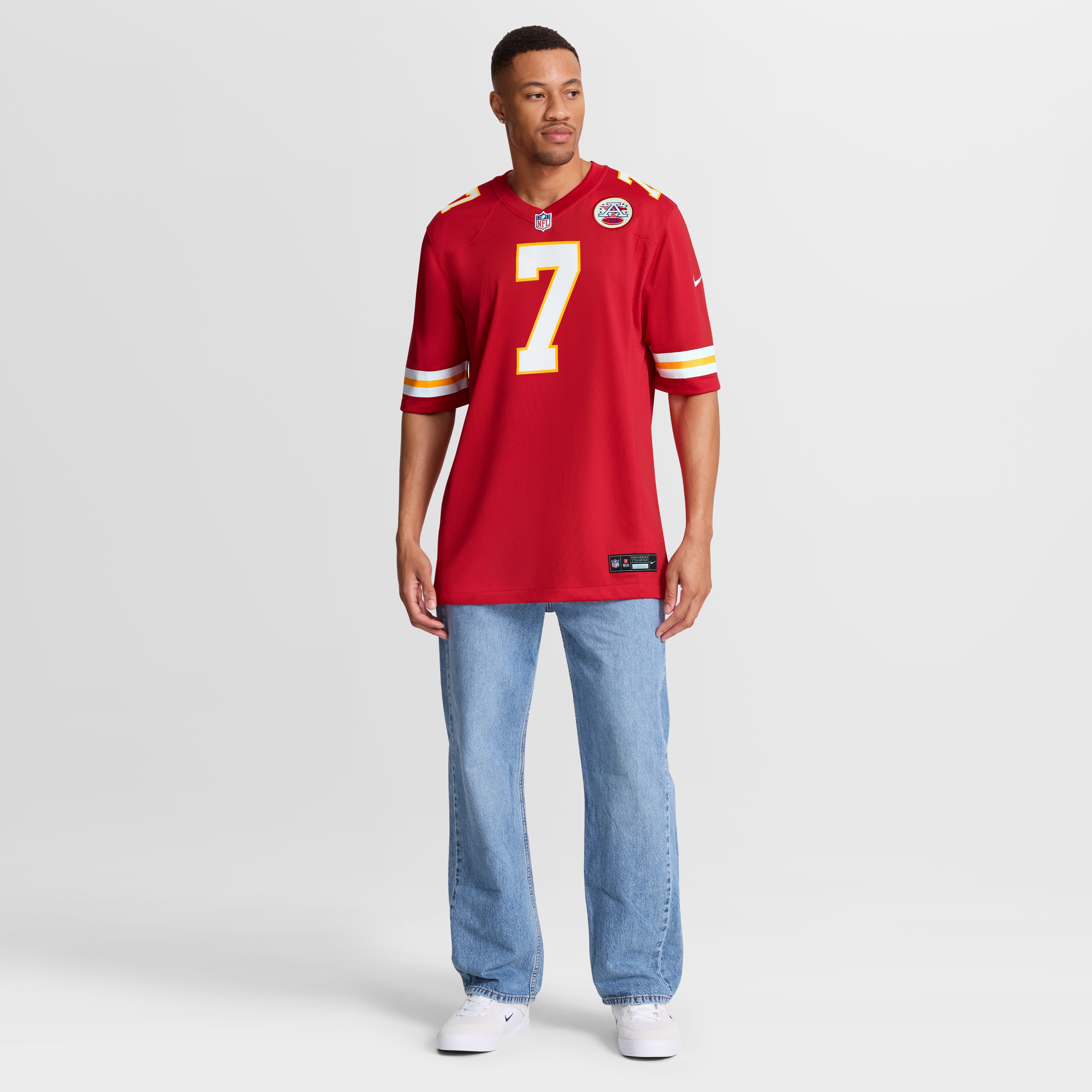 Harrison Butker Kansas City Chiefs Game Jersey Red NFL Football Fan Wear Harrison Butker