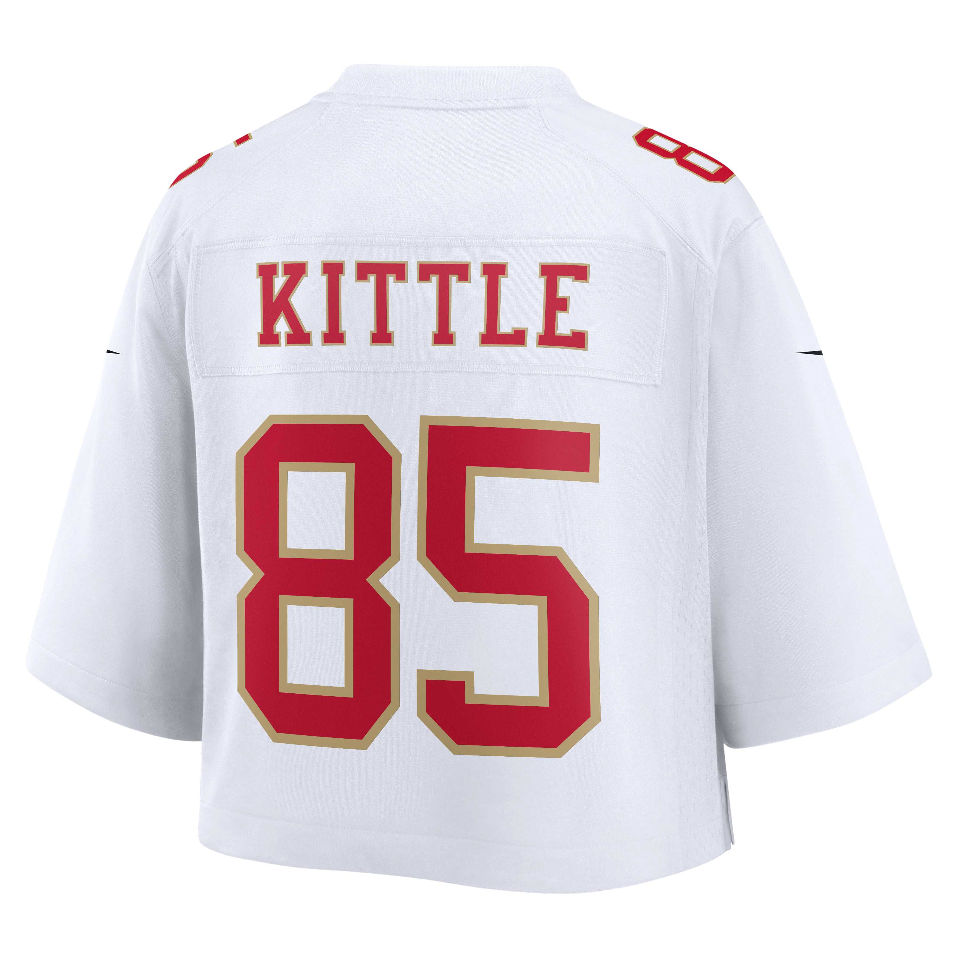 George Kittle Cropped San Francisco 49ers Game Jersey White NFL Football Fan Wear