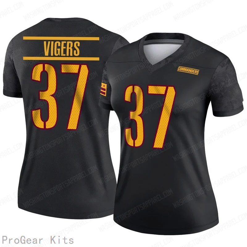Car'lin Vigers Washington Commanders Alternate Jersey No.37 Black NFL Football Fan Wear