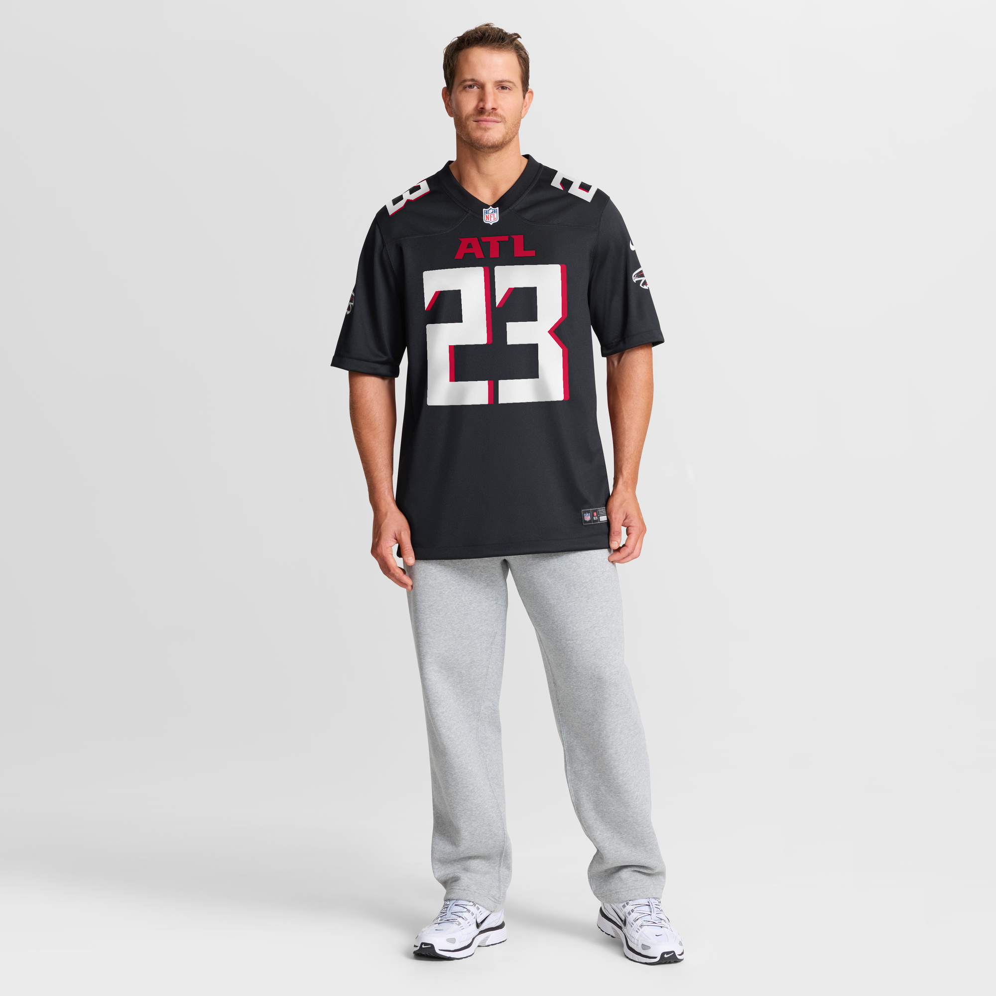 DeMarcco Hellams Atlanta Falcons Game Jersey Black NFL Football Fan Wear DeMarcco Hellams