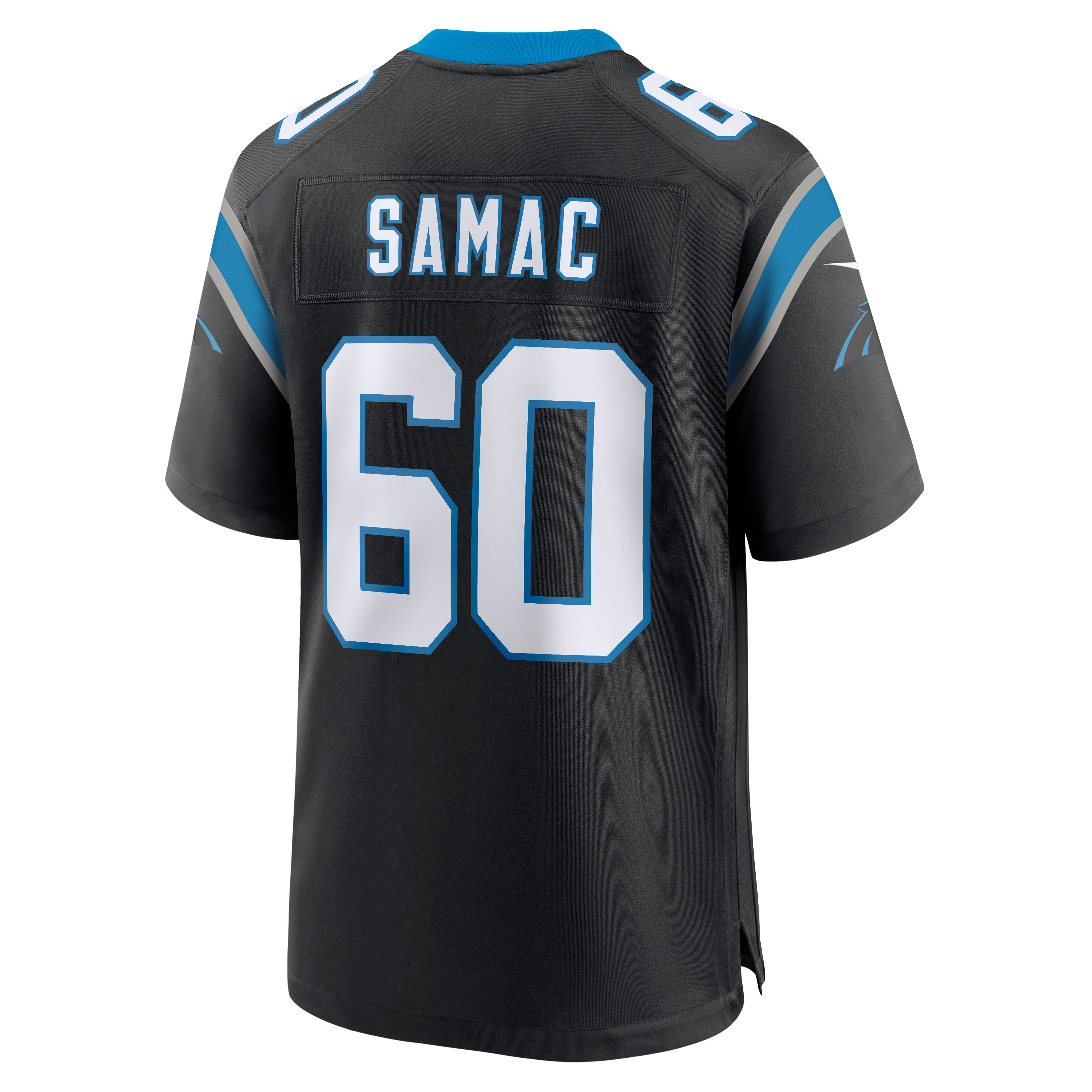 Nick Samac Carolina Panthers Game Jersey Black NFL Football Fan Wear Nick Samac