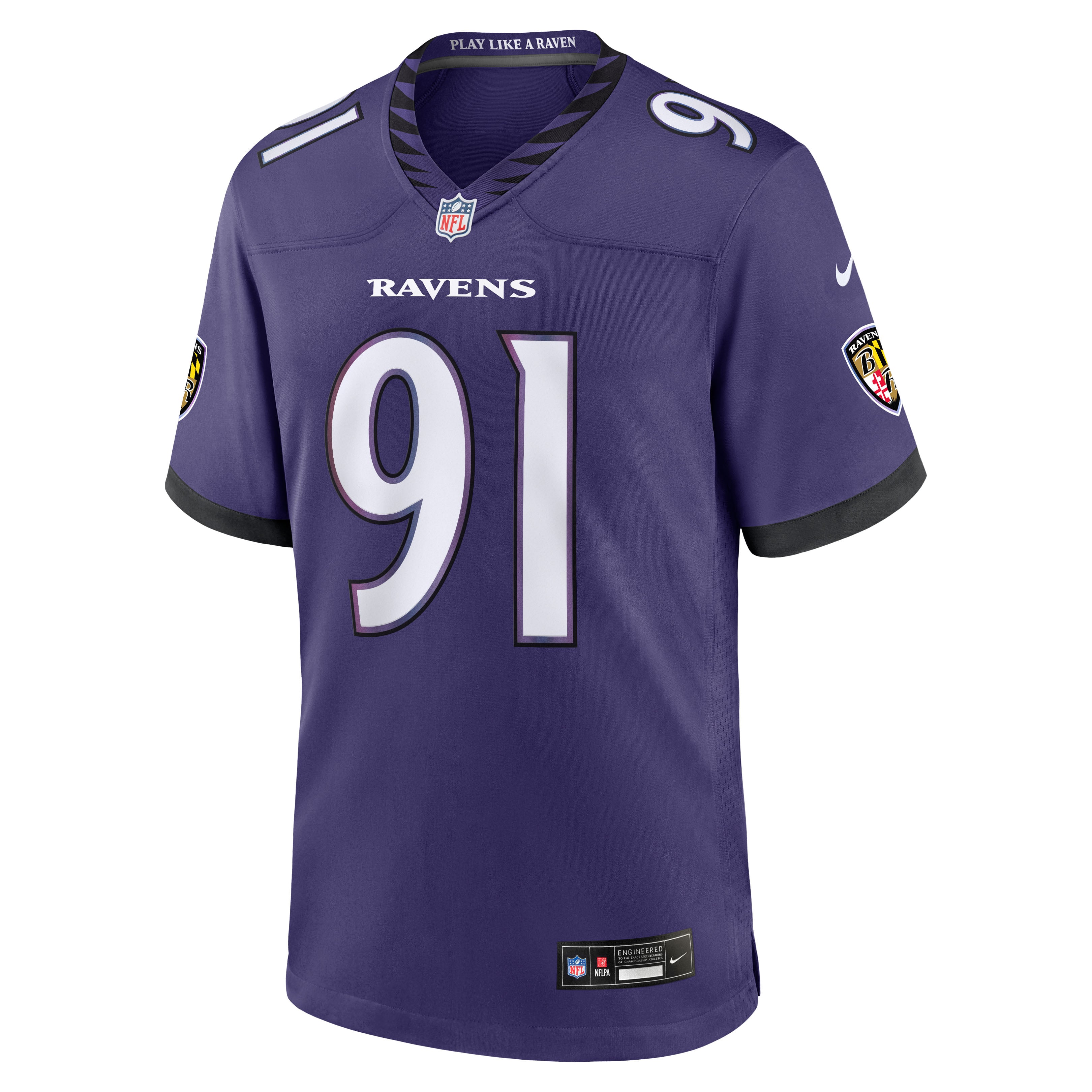 Trey Hendrickson Baltimore Ravens Game Jersey Purple NFL Football Fan Wear Trey Hendrickson