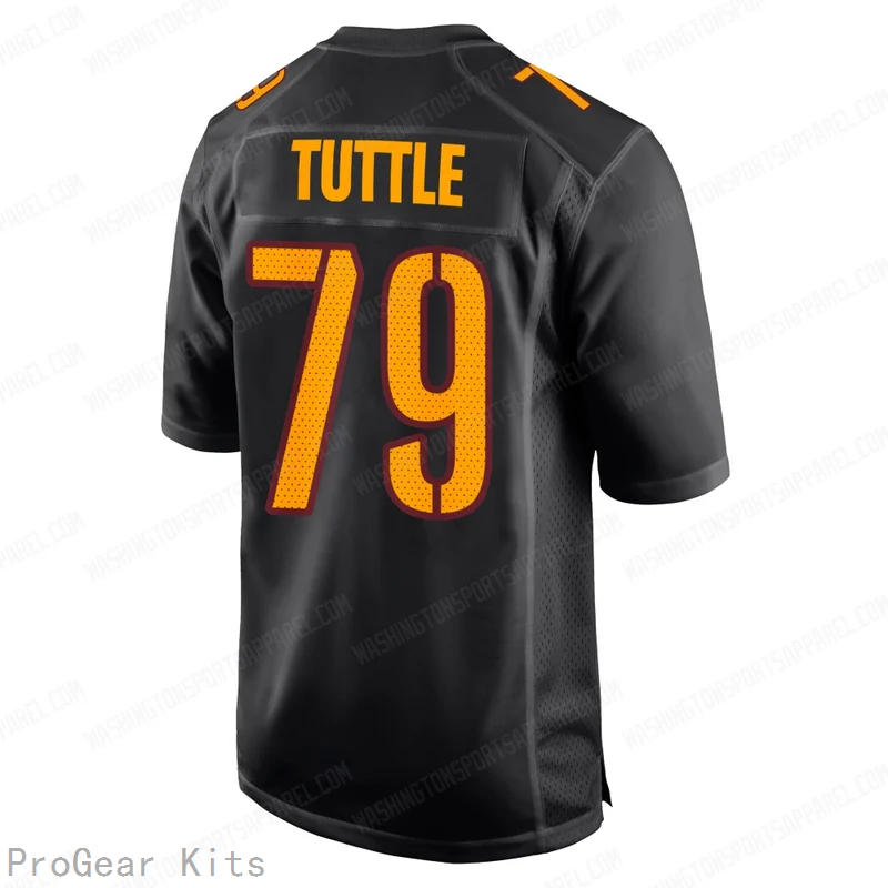 Shy Tuttle Carbon Washington Commanders Game Jersey No.79 Black NFL Football Fan Wear