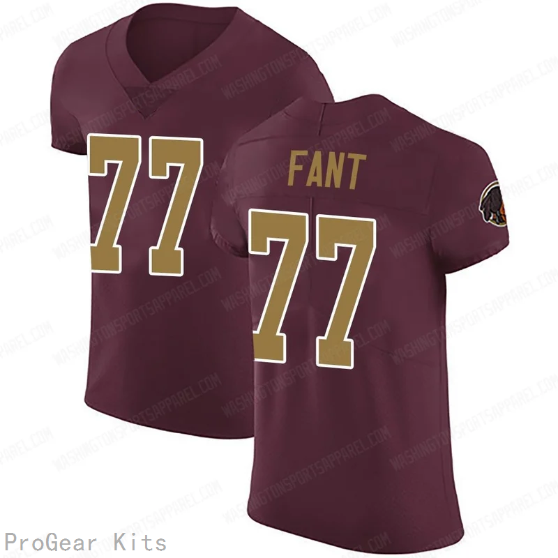 George Fant Washington Commanders Game Jersey No.77 Burgundy NFL Football Fan Wear George Fant