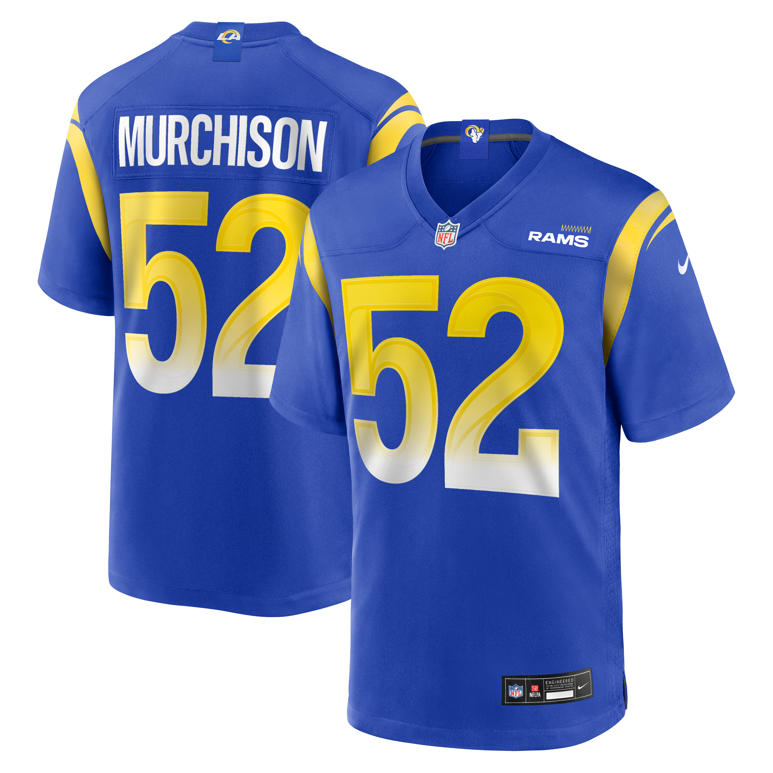Larrell Murchison Los Angeles Rams Game Jersey Royal NFL Football Fan Wear Larrell Murchison