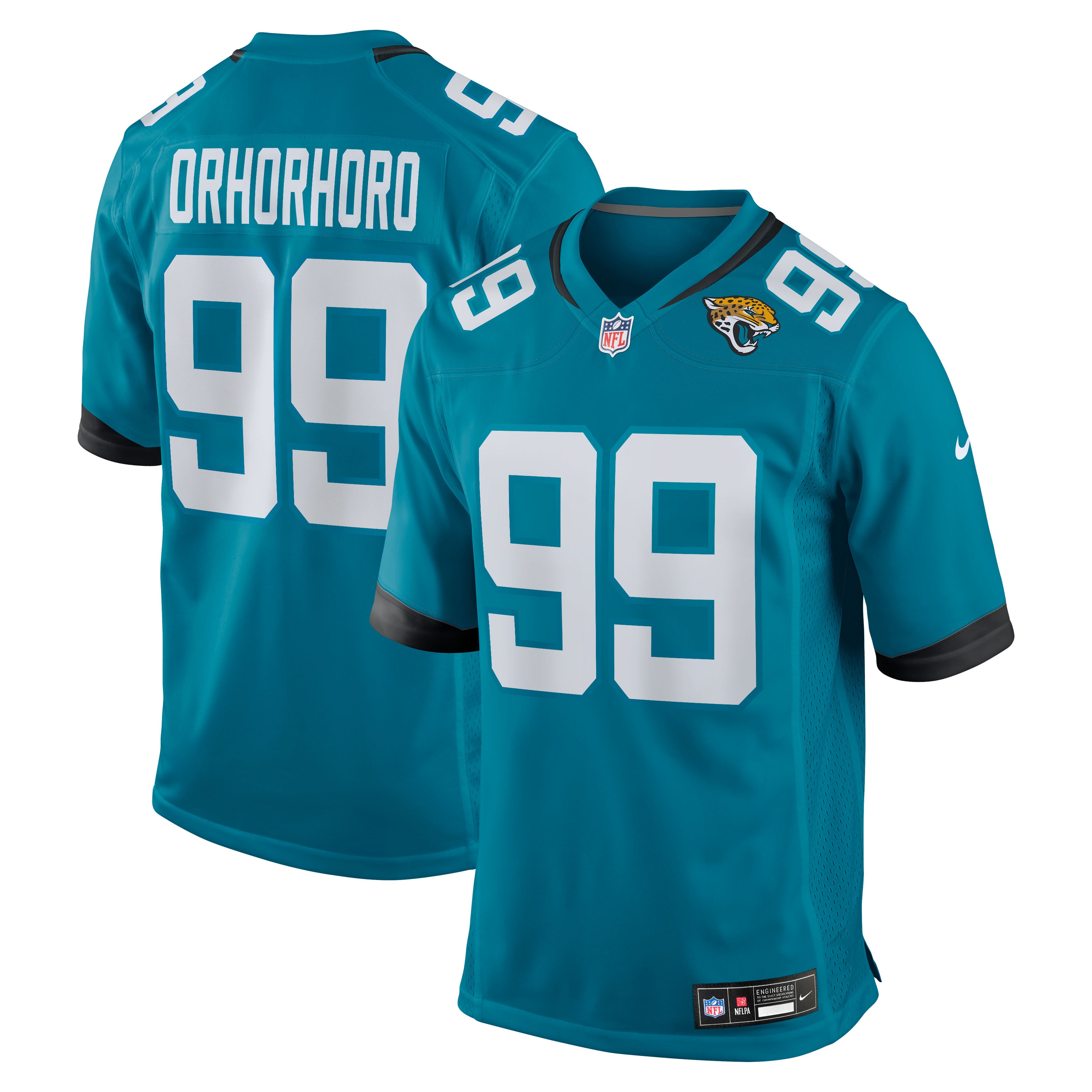 Ruke Orhorhoro Jacksonville Jaguars Game Jersey Teal NFL Football Fan Wear