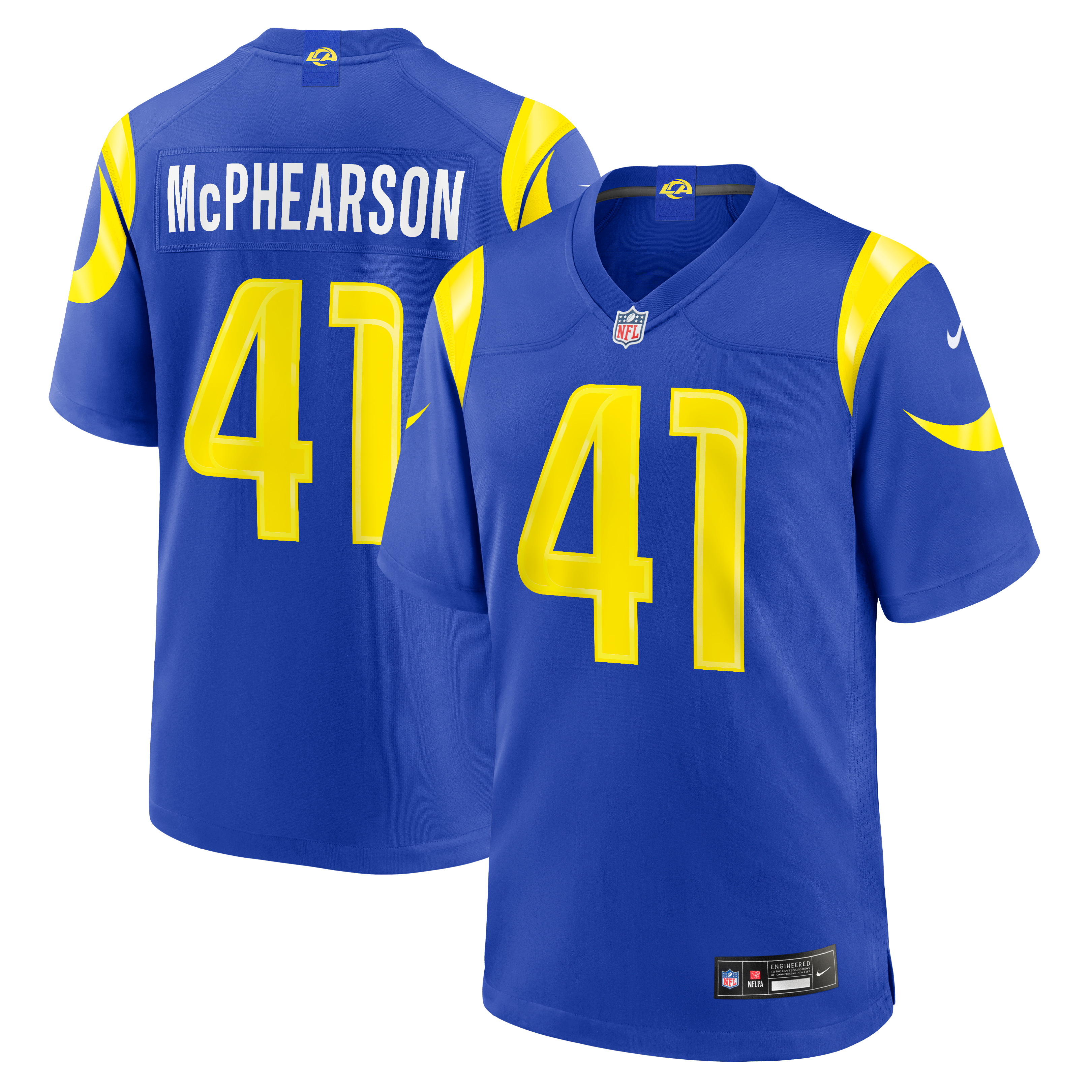 Zech McPhearson Los Angeles Rams Game Jersey Royal NFL Football Fan Wear Zech McPhearson