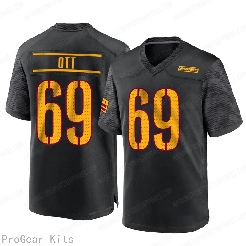 Tyler Ott Washington Commanders Jersey No.69 Black NFL Football Fan Wear
