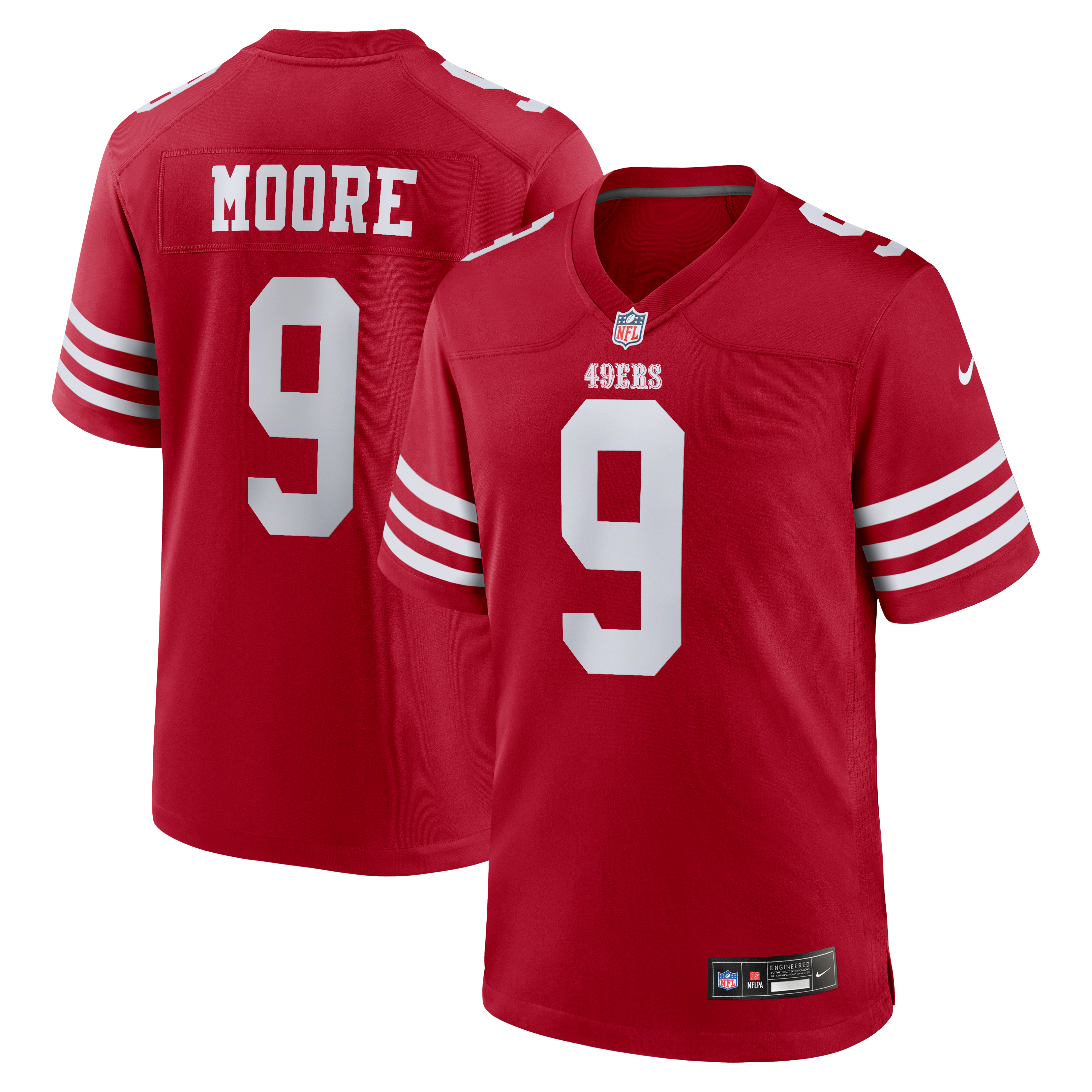 Skyy Moore San Francisco 49ers Game Jersey Scarlet NFL Football Fan Wear