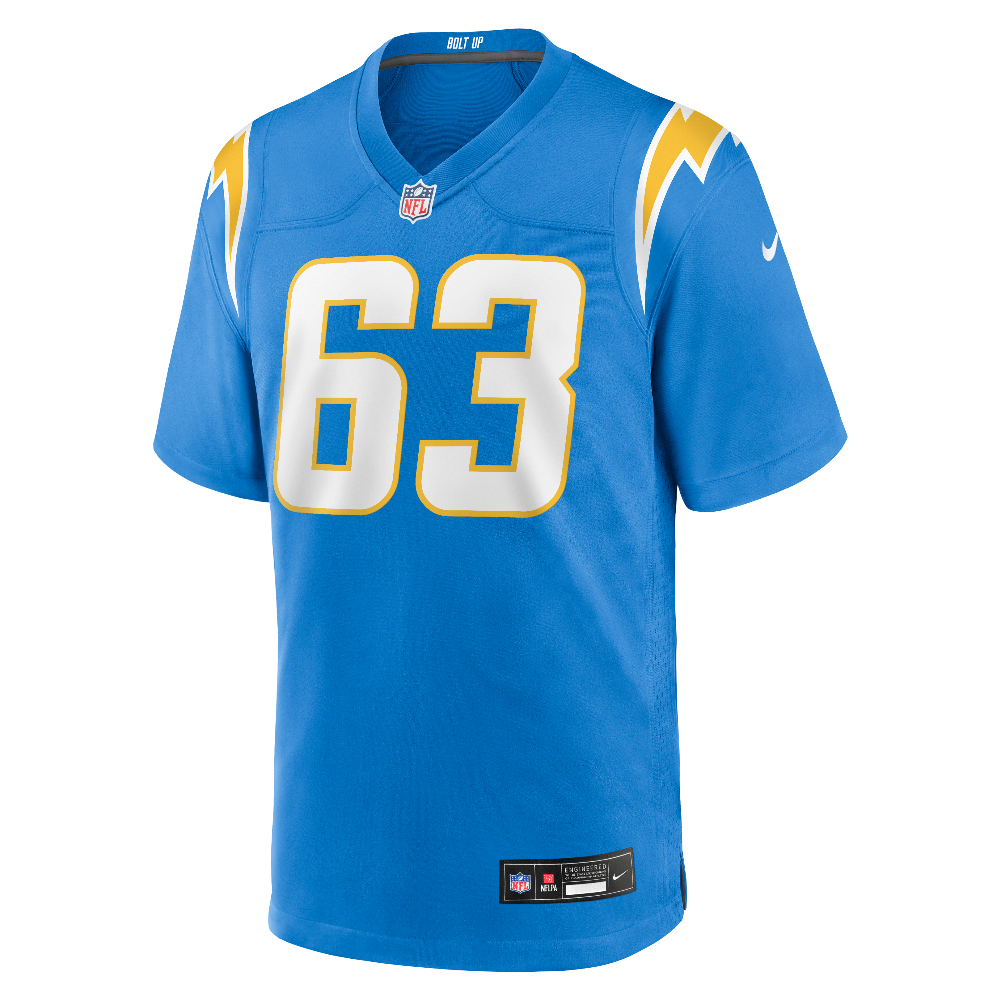 Tyler Biadasz Los Angeles Chargers Game Jersey Powder Blue NFL Football Fan Wear Tyler Biadasz